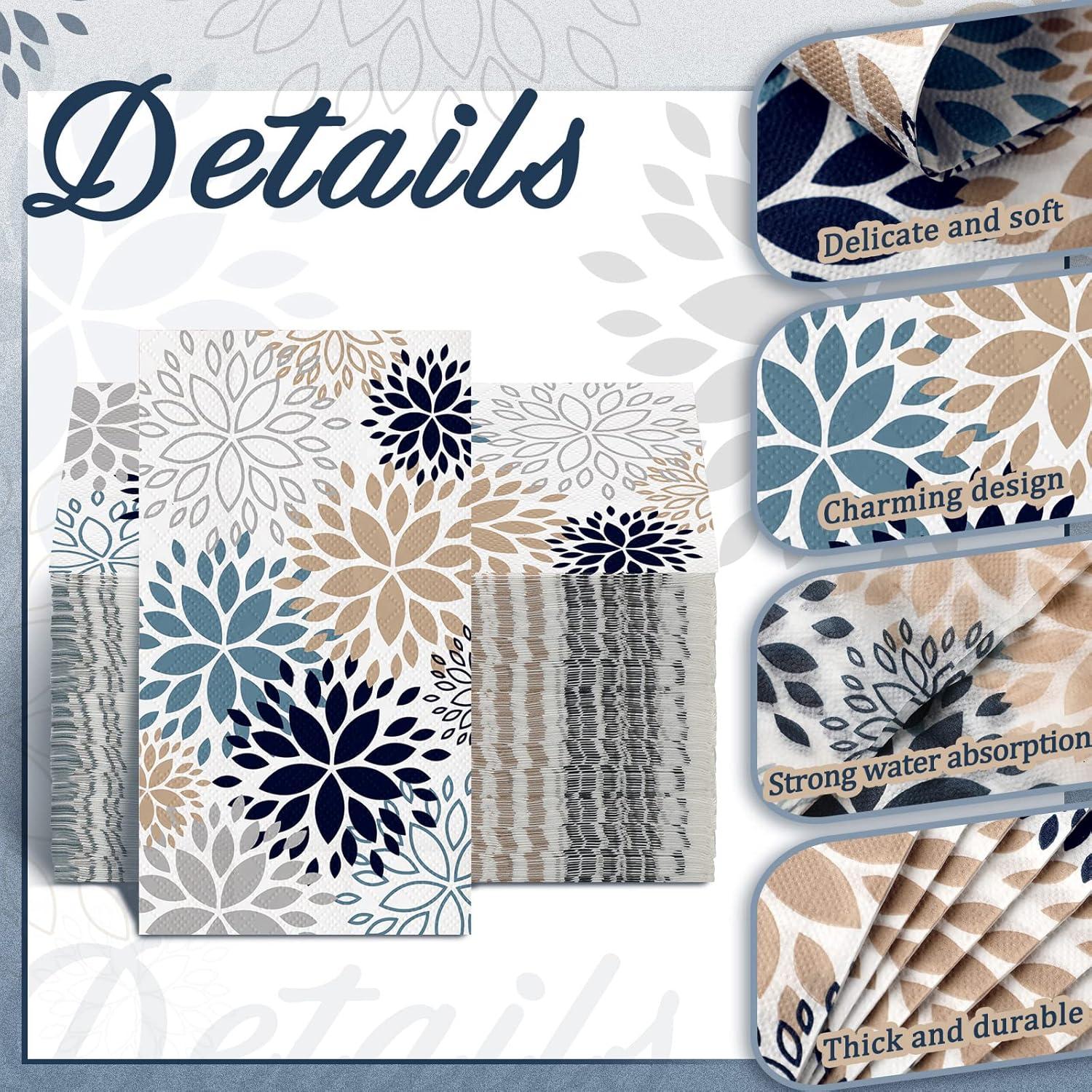 Toallas de Papel Floral Karenhi 200 Pcs 2 Capas 20x33 cm