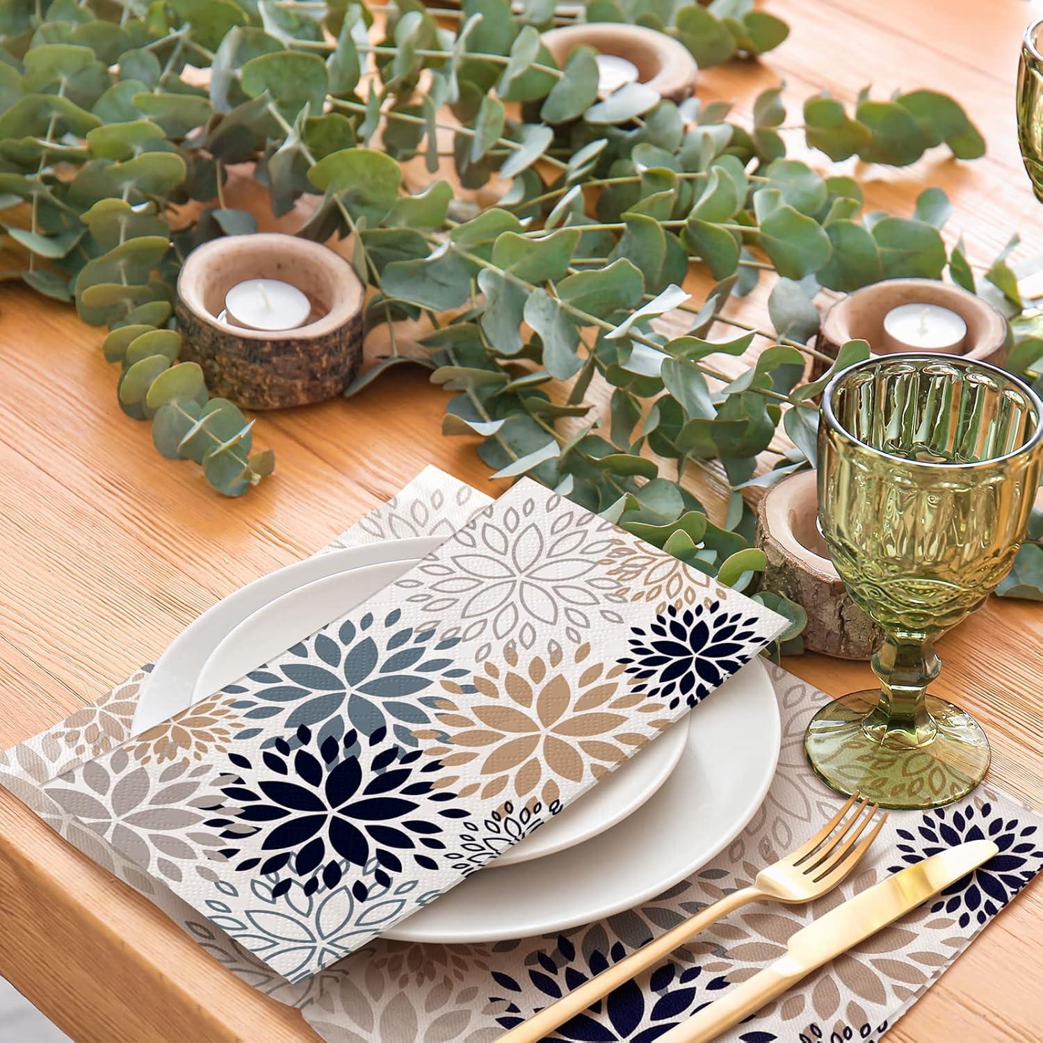 Toallas de Papel Floral Karenhi 200 Pcs 2 Capas 20x33 cm