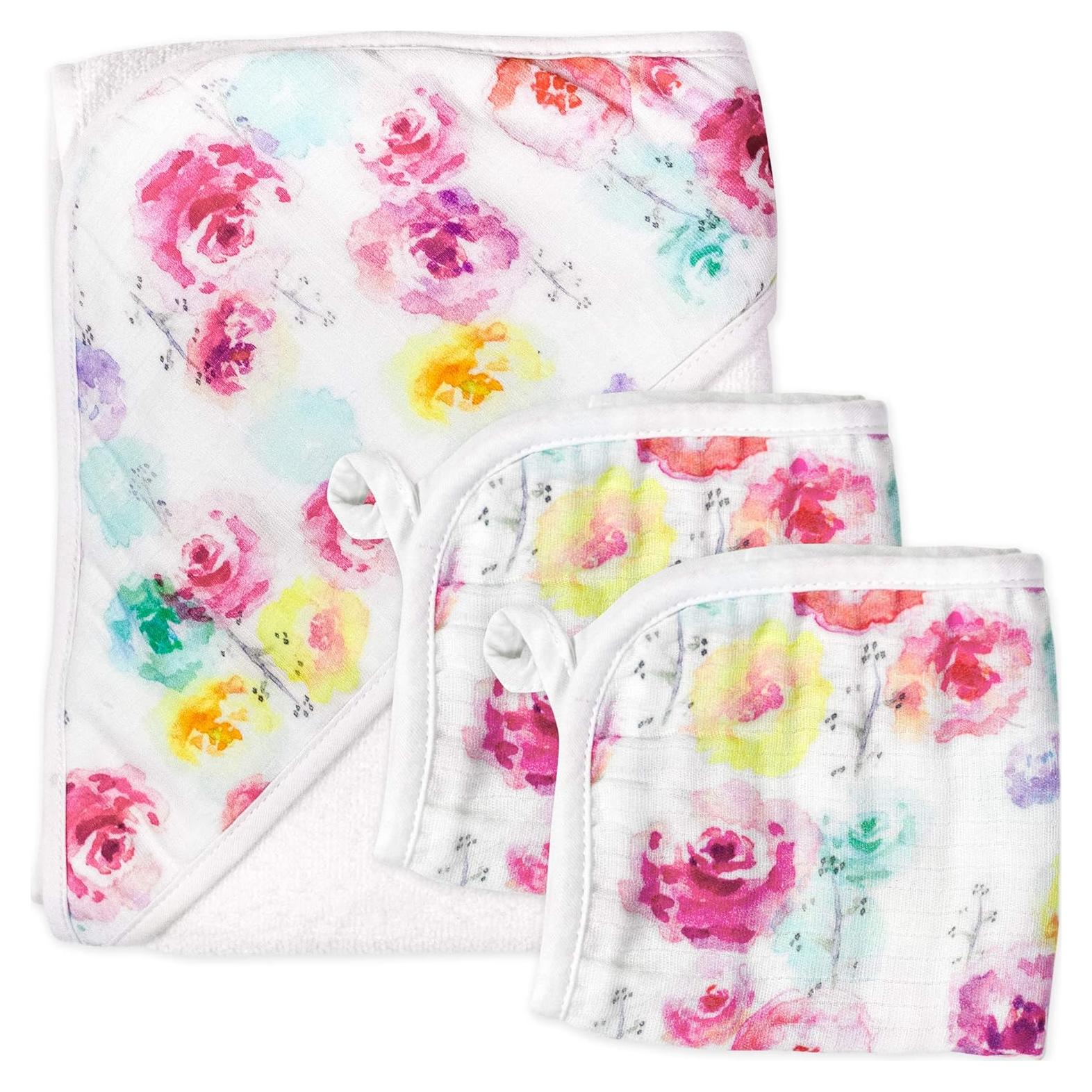 Juego de Toalla con Capucha y Paño de Lavado HonestBaby 3 Piezas Algodón Orgánico