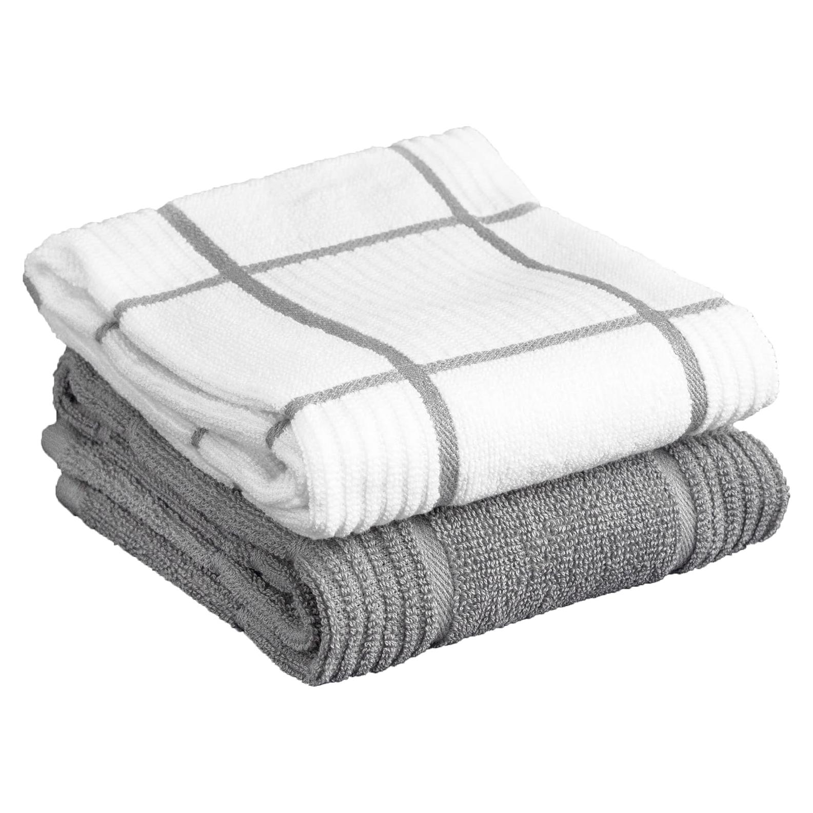 Toallas de Cocina T-Fal 2-Pack Algodón Gris 40x66 cm