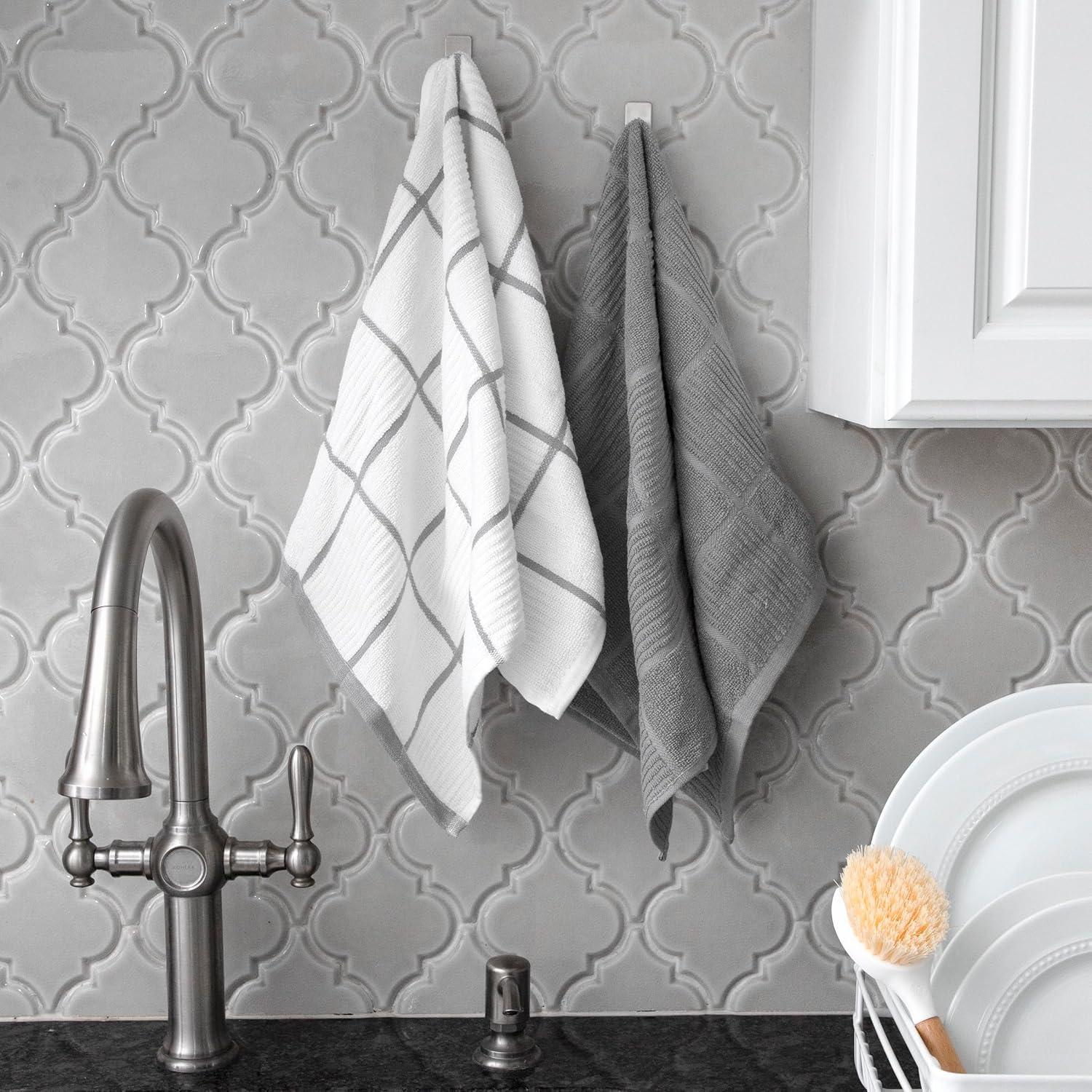 Toallas de Cocina T-Fal 2-Pack Algodón Gris 40x66 cm