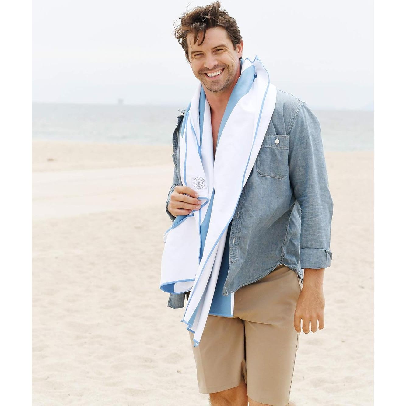 Toalla de Playa Microfibra Azul Laguna 190x90cm - Secado Rápido