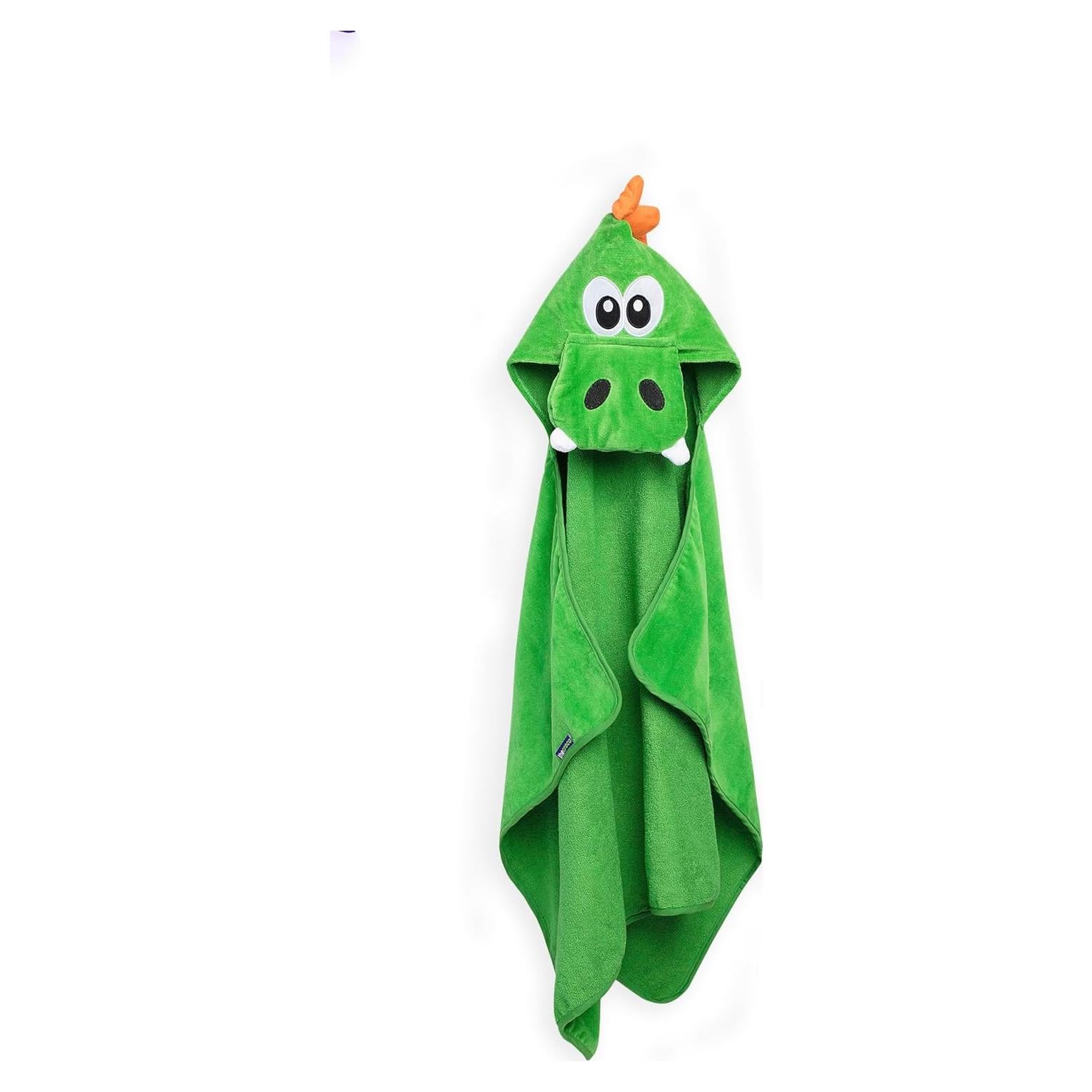 Toalla con Capucha TheCroco Verde 124x71 cm 100% Algodón Absorbente