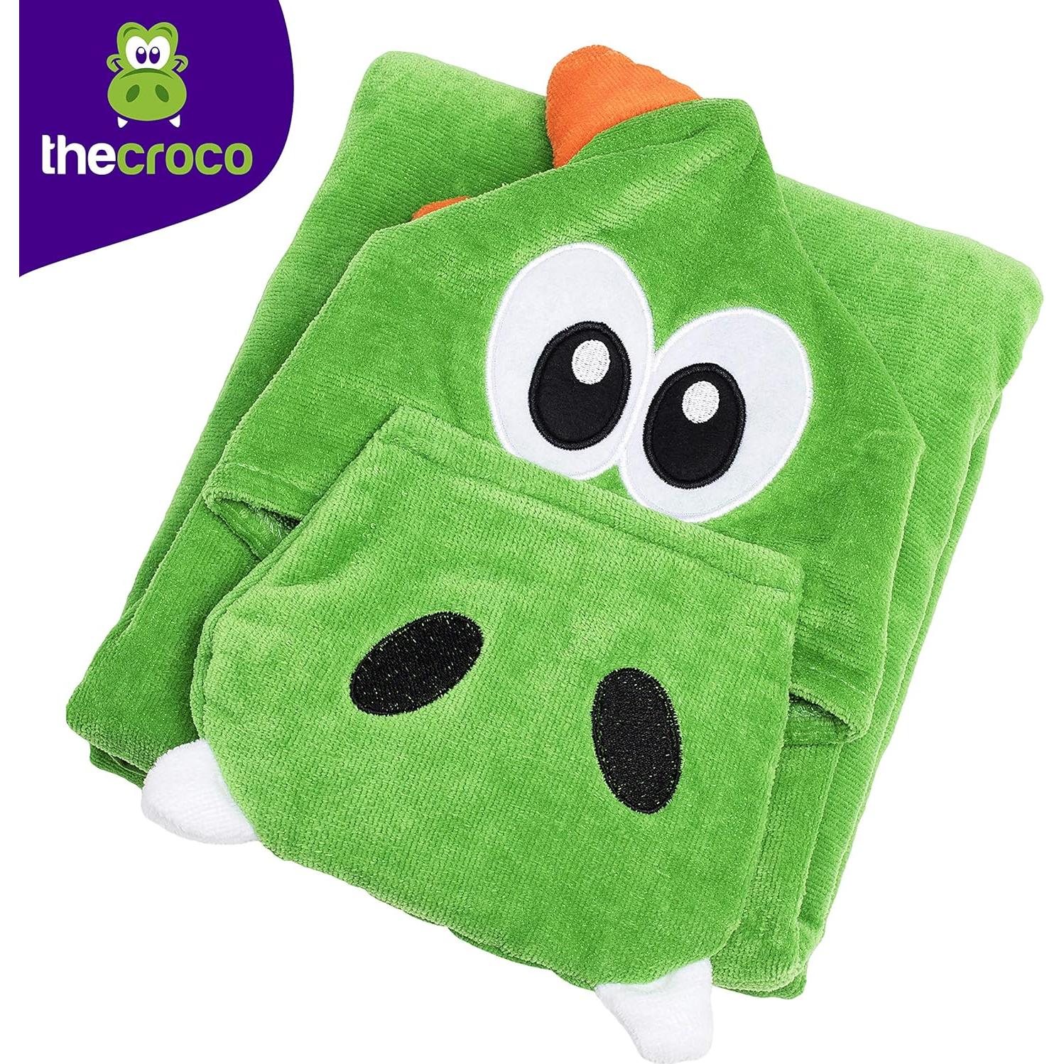 Toalla con Capucha TheCroco Verde 124x71 cm 100% Algodón Absorbente