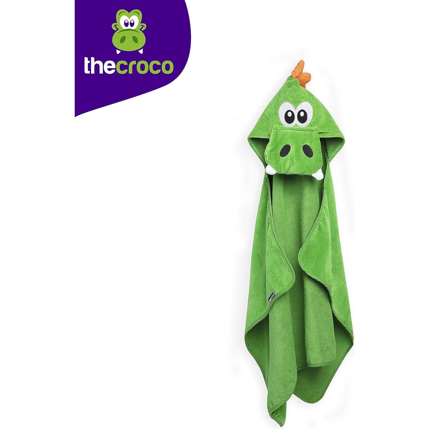 Toalla con Capucha TheCroco Verde 124x71 cm 100% Algodón Absorbente