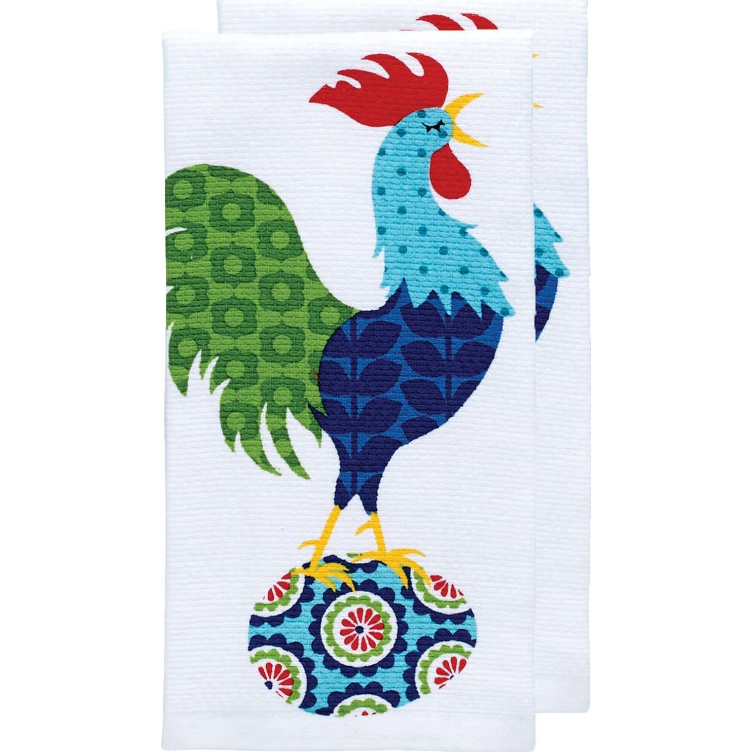 Juego de Toallas de Cocina T-fal 100% Algodón 2-Pack Estampado Gallo