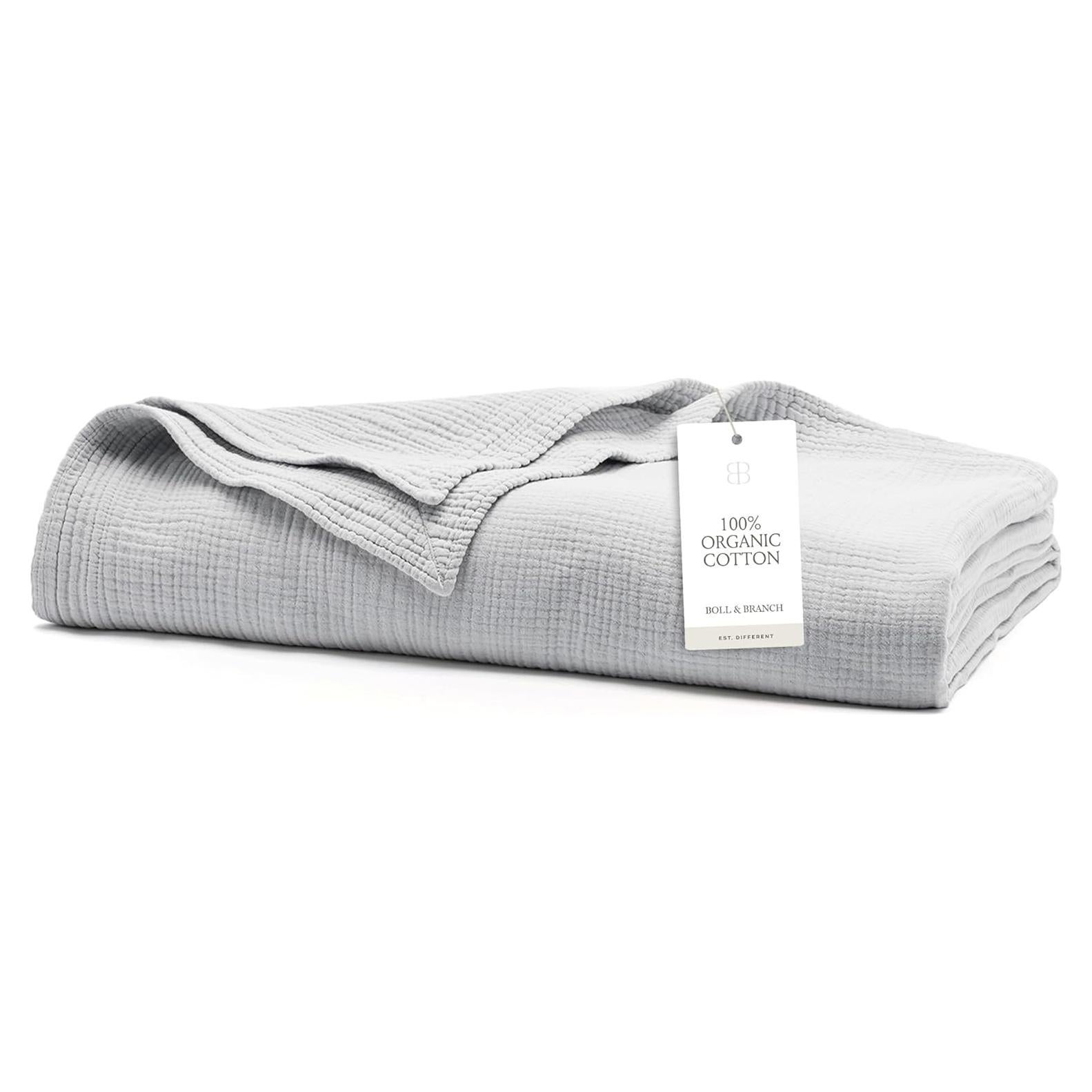 Manta de Cama King Boll & Branch 100% Algodón Orgánico Cielo