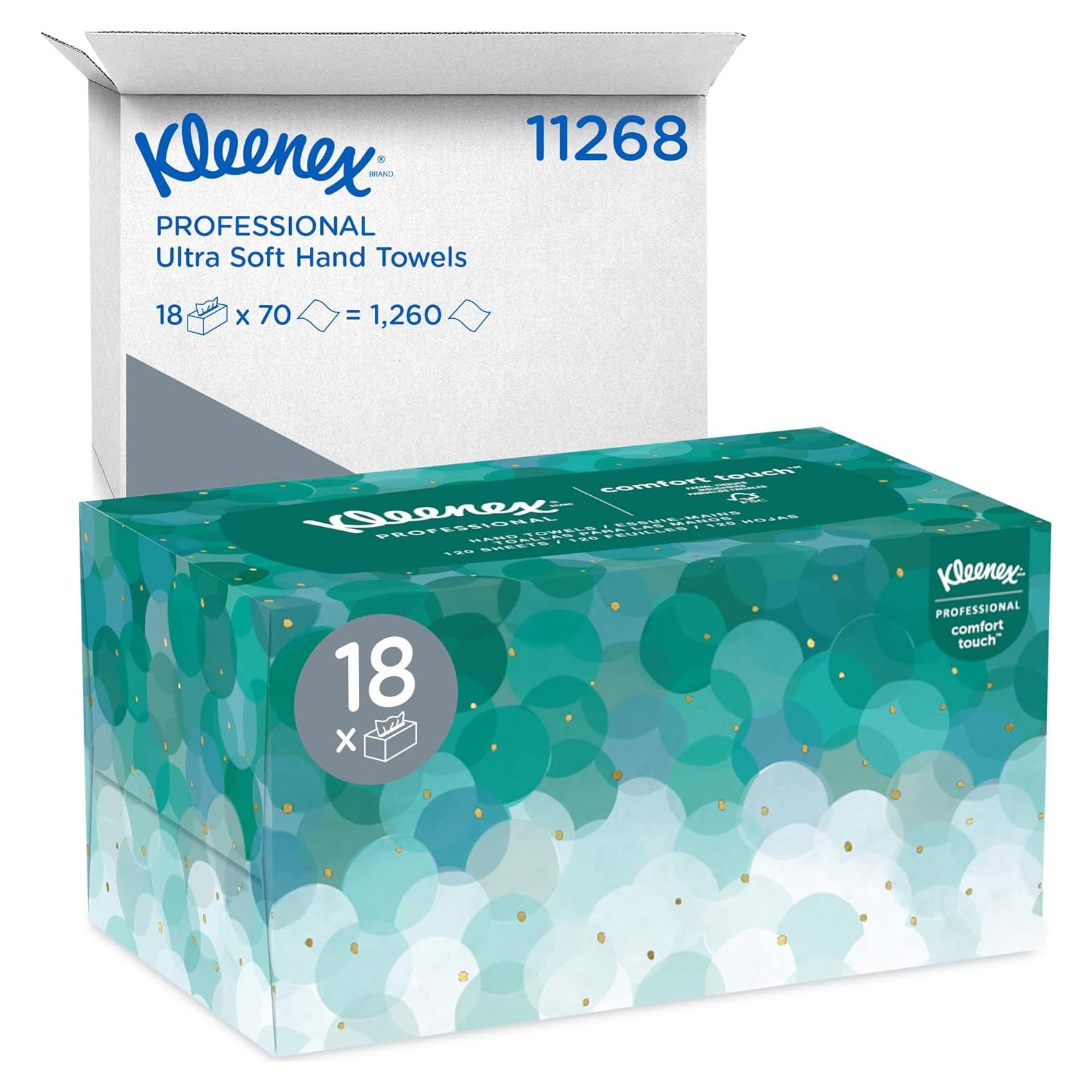 Toallas de Mano Kleenex Ultra Suaves 11268 - 70 Hojas x 18 Cajas
