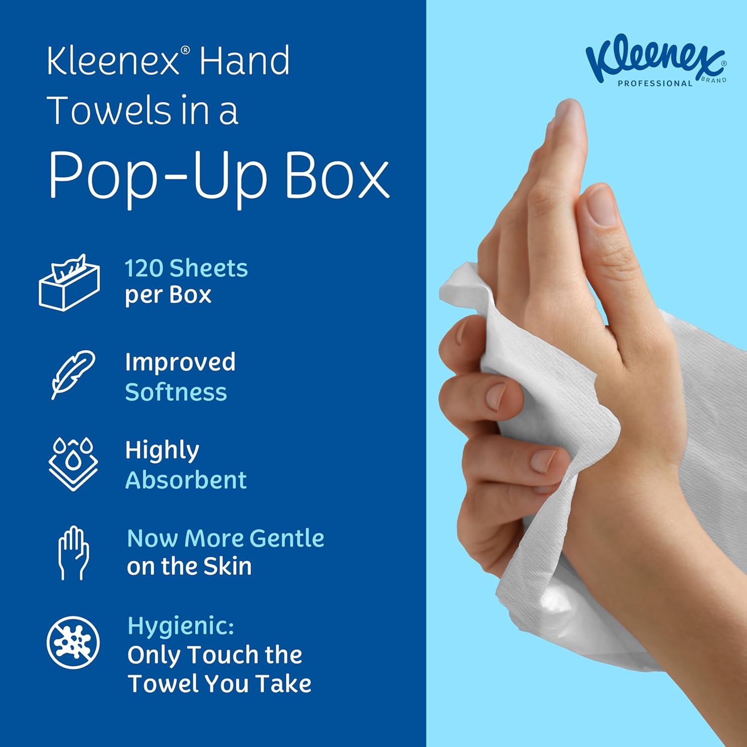 KLEENEX Toallas de Mano Pop-Up 120 Piezas Papel 22.86x26.67cm