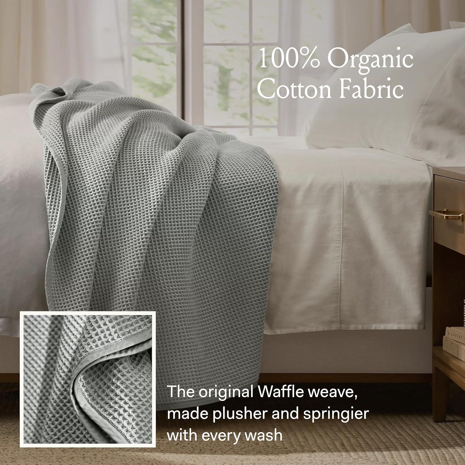 Manta de Cama Waffle Boll & Branch - King Blanco 100% Algodón Orgánico