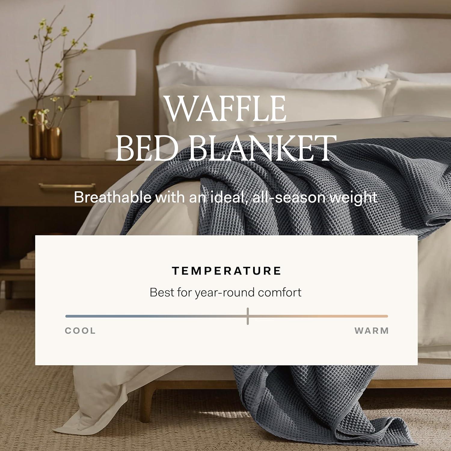 Manta de Cama Waffle Boll & Branch - King Blanco 100% Algodón Orgánico