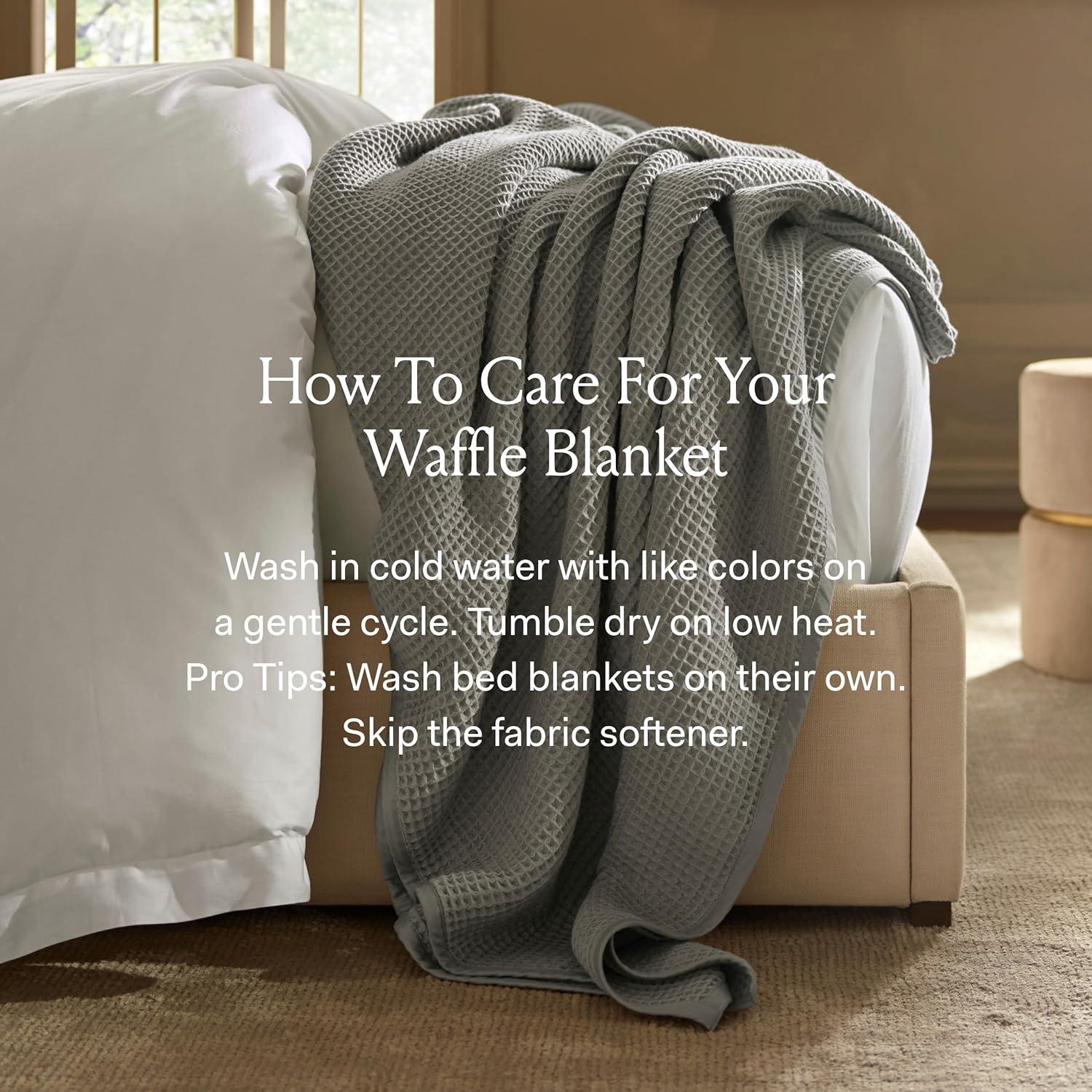 Manta de Cama Waffle Boll & Branch - King Blanco 100% Algodón Orgánico