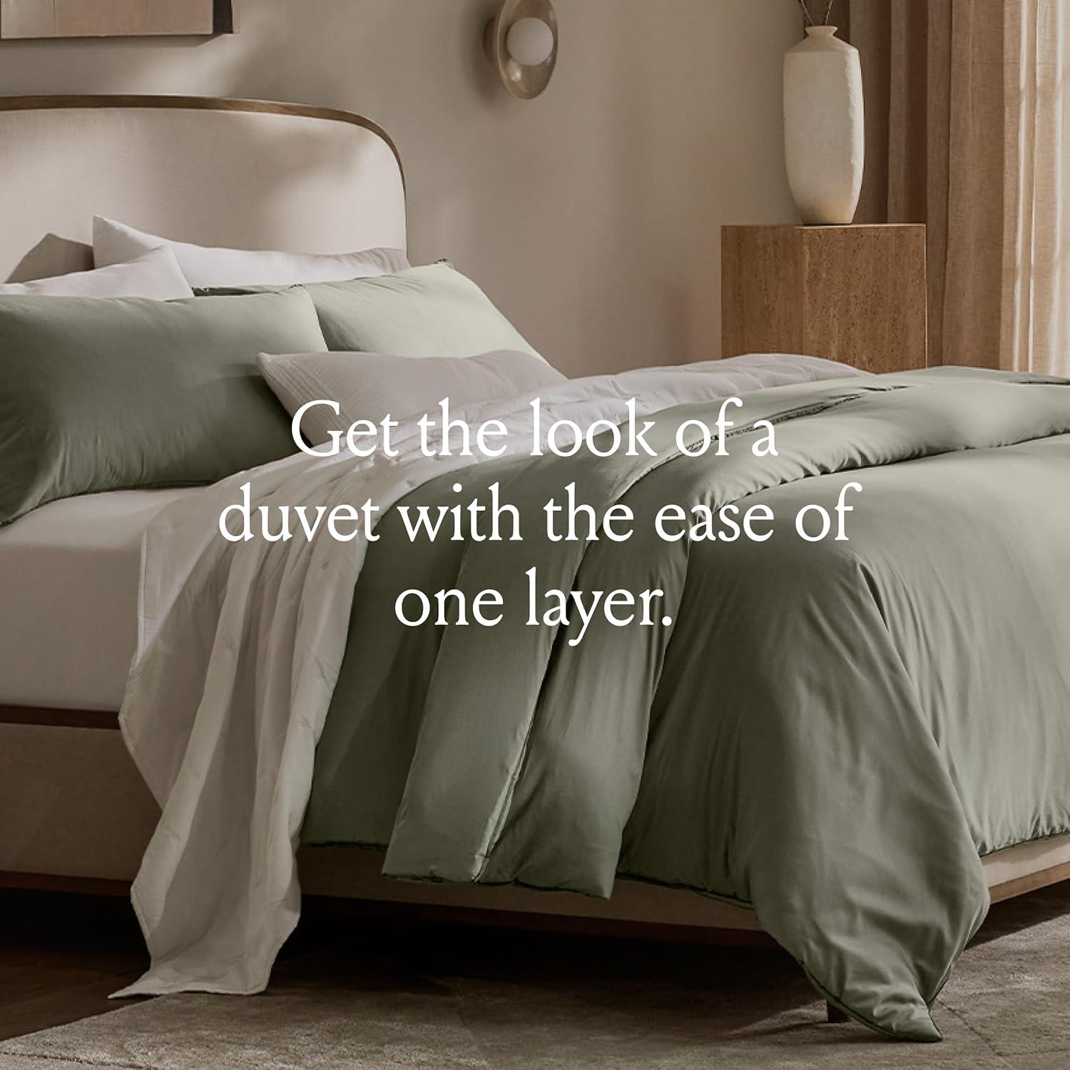 Conjunto de Edredón Doble Reina BOLL & BRANCH 100% Algodón Orgánico Mineral