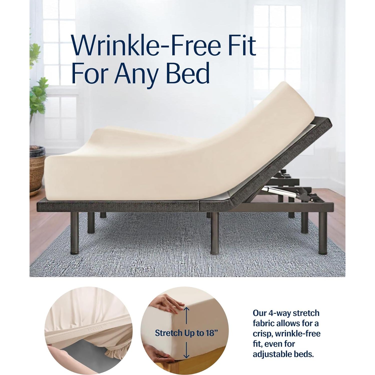 Conjunto de Sábanas REST Evercool Completo Marfil Nieve 4 Piezas