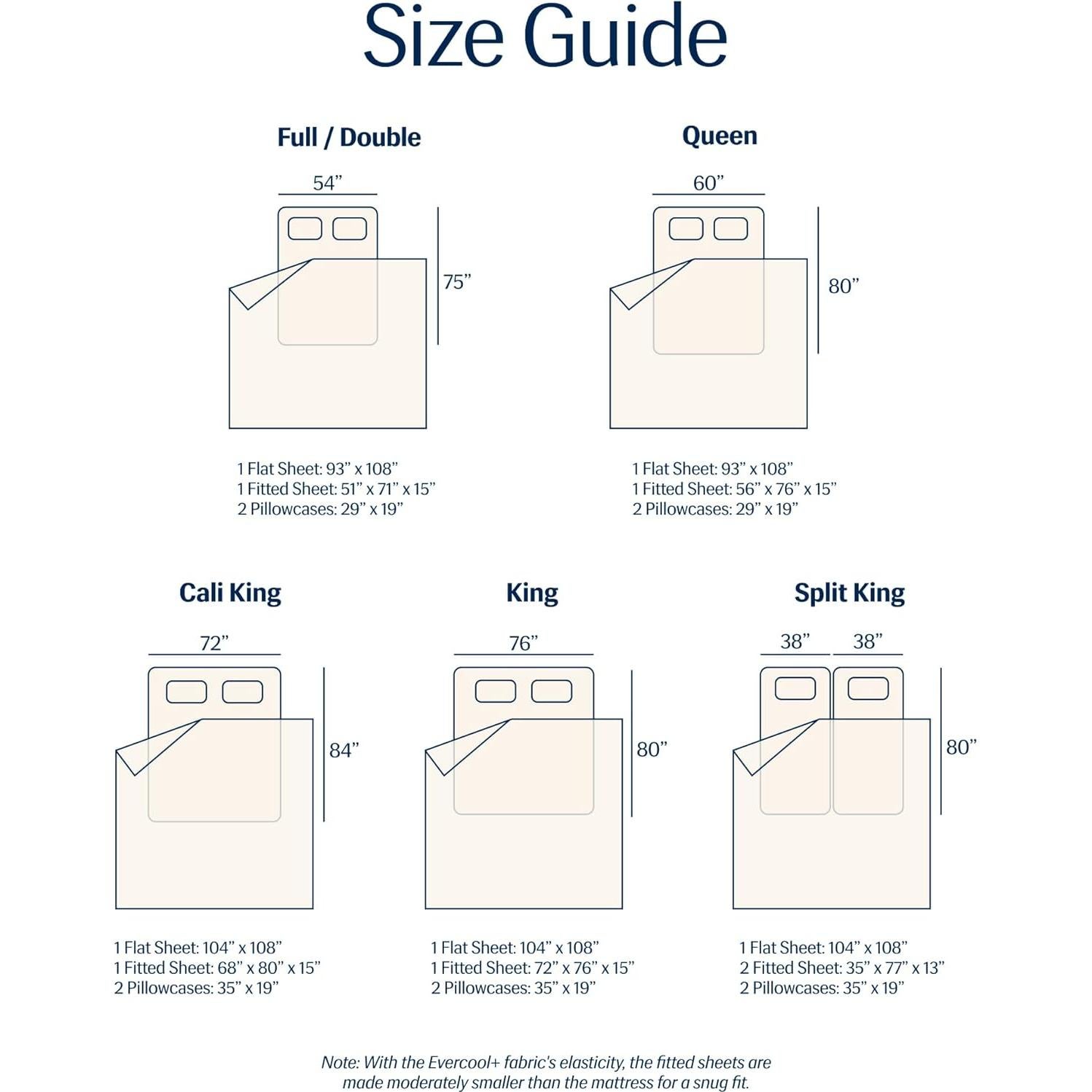 Conjunto de Sábanas REST Evercool Completo Marfil Nieve 4 Piezas