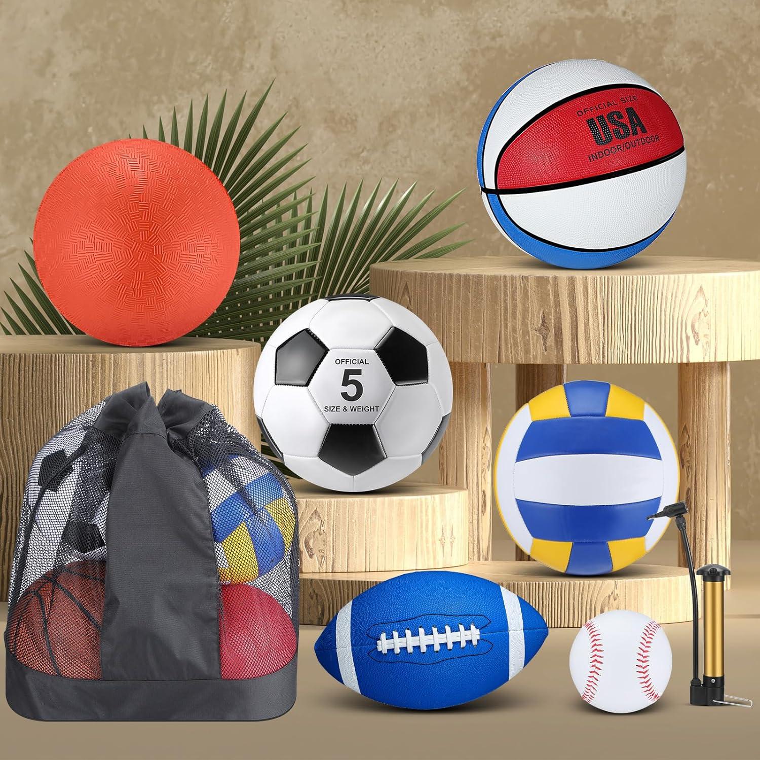 Conjunto de 18 Pelotas Deportivas Leyndo - Fútbol, Baloncesto, Voleibol