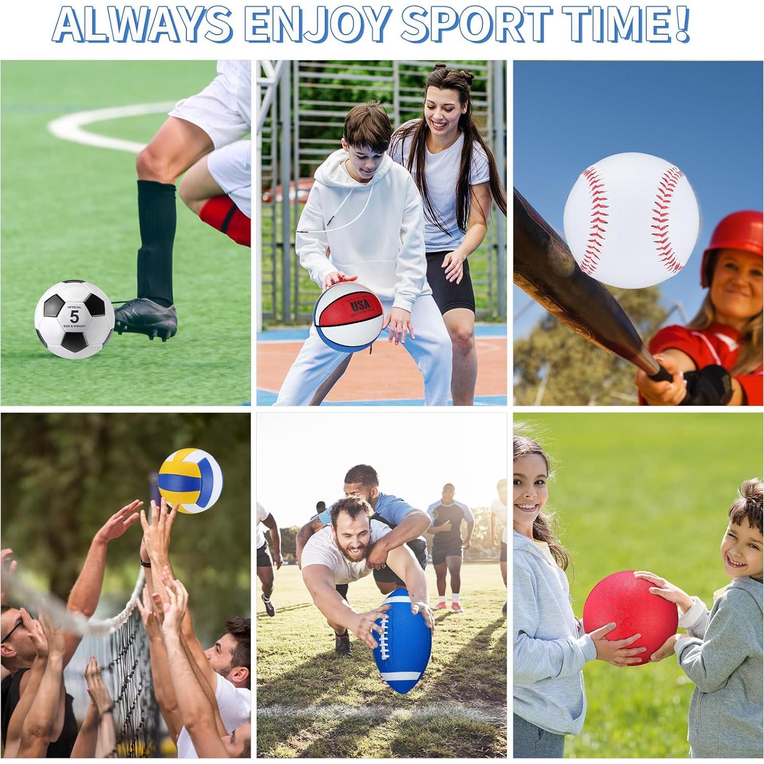 Conjunto de 18 Pelotas Deportivas Leyndo - Fútbol, Baloncesto, Voleibol