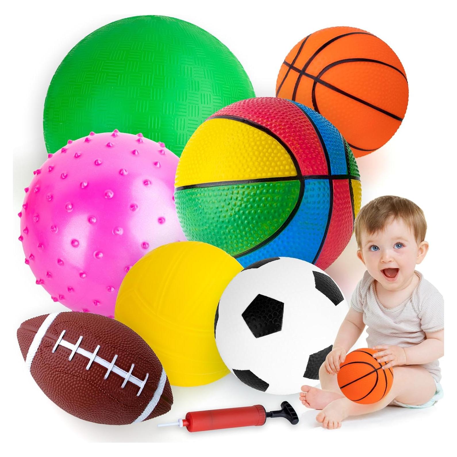 Set de 7 Pelotas Deportivas Inflables HOESDA para Niños