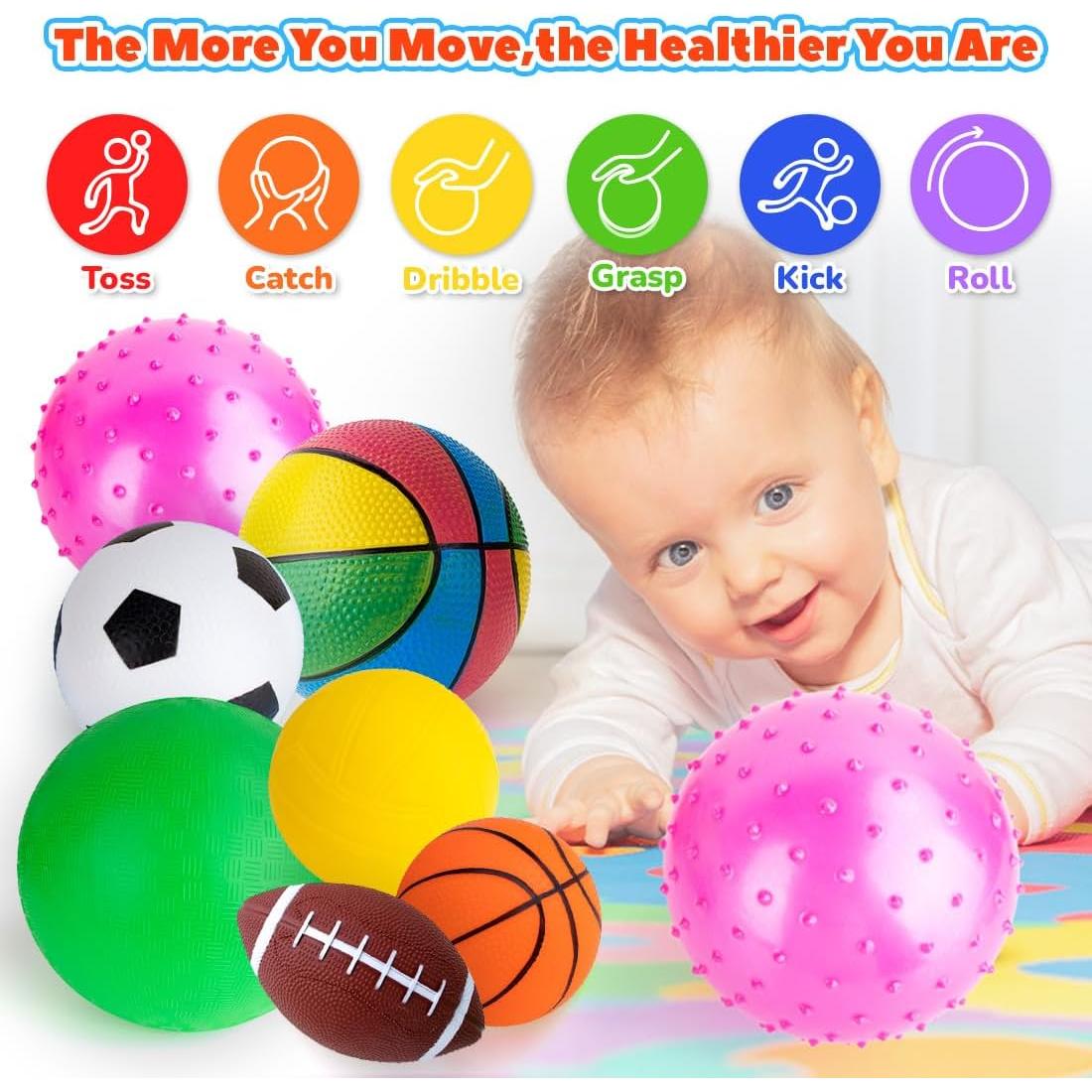 Set de 7 Pelotas Deportivas Inflables HOESDA para Niños