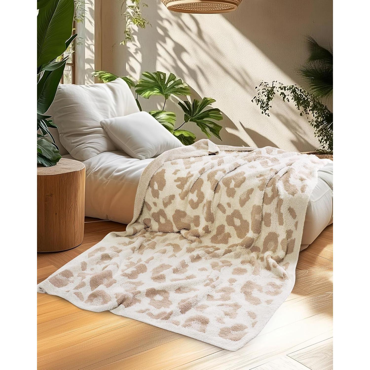 Manta suave de leopardo blunique 127x152 cm decorativa