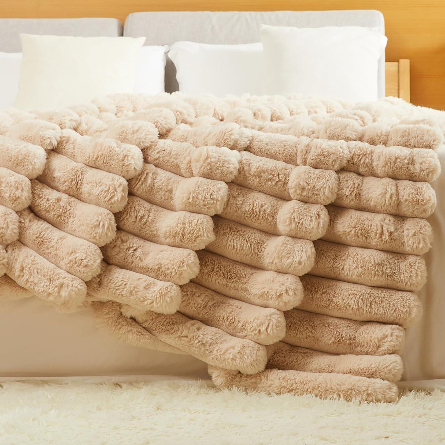 Manta Grande Newport Beige Costero 100% Poliester 170x180 cm