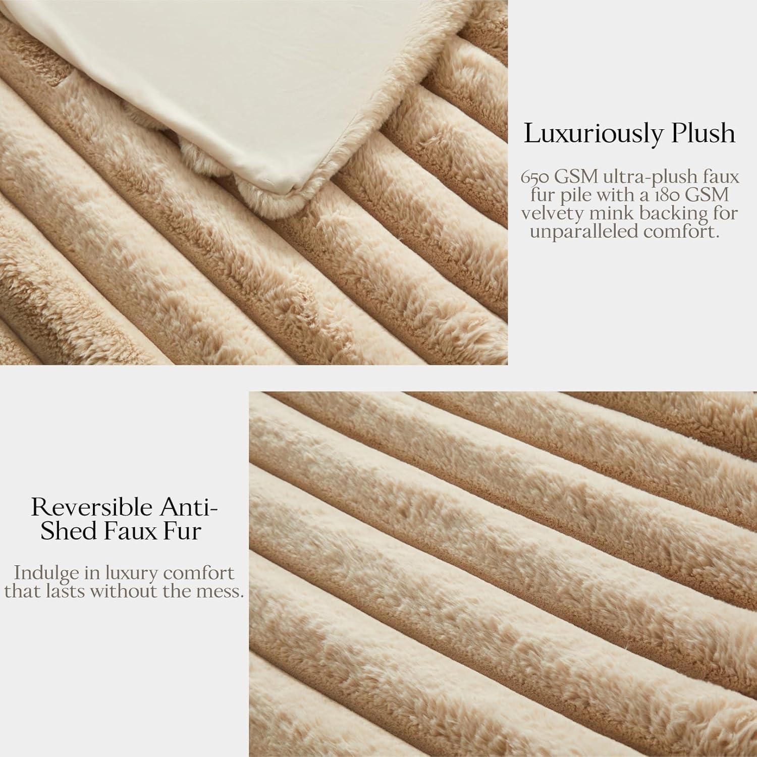 Manta Grande Newport Beige Costero 100% Poliester 170x180 cm