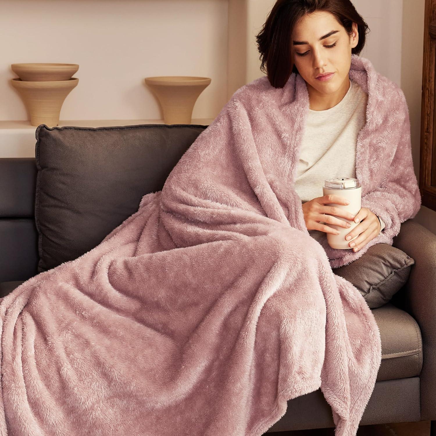 Manta de Forro de Felpa Extra Grande Exclusivo Mezcla 127x178 cm Rosa