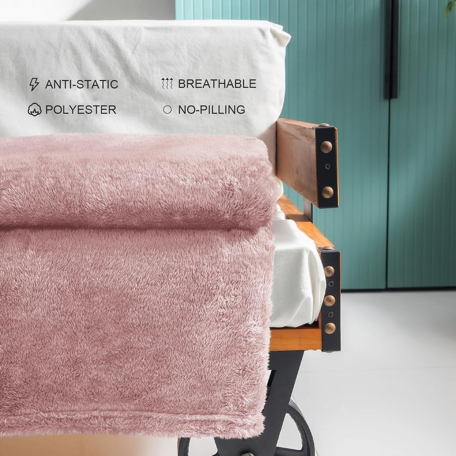 Manta de Forro de Felpa Extra Grande Exclusivo Mezcla 127x178 cm Rosa