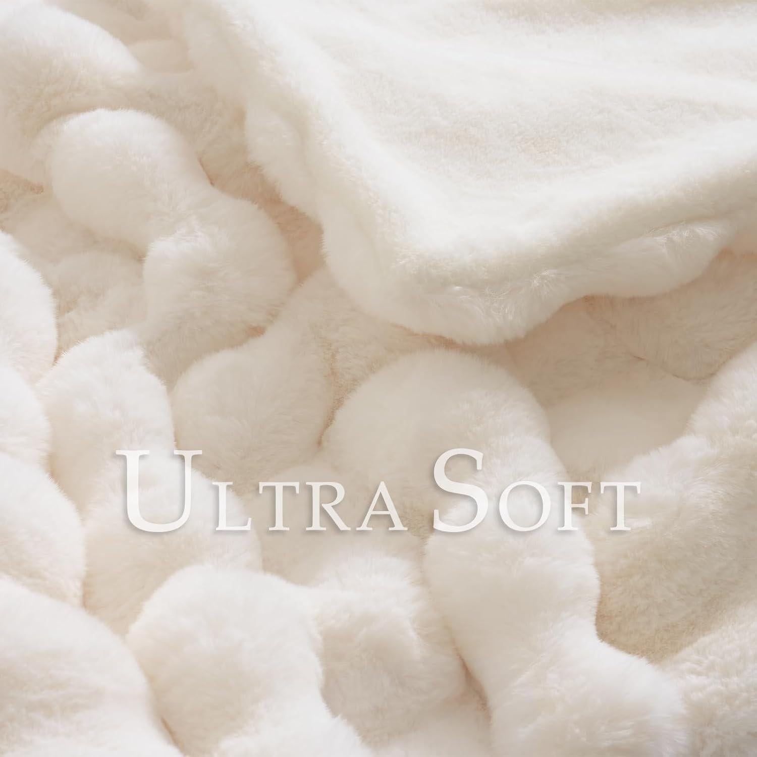 Manta de Piel Sintética BENVWE 129.54x160.02 cm Blanca