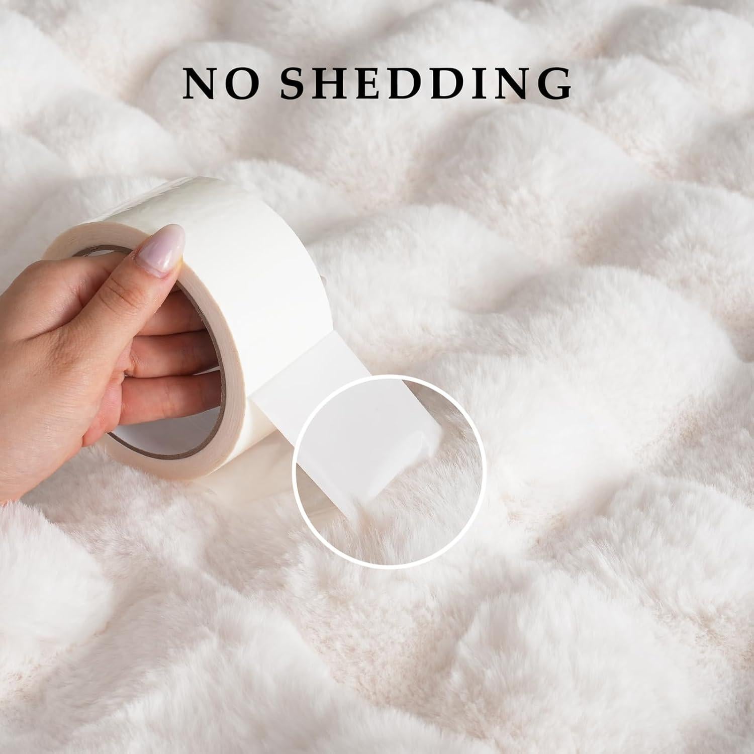 Manta de Piel Sintética BENVWE 129.54x160.02 cm Blanca