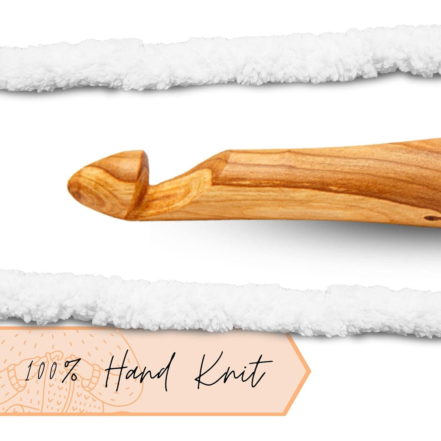 Manta de Punto Chunky Adyrescia 100% Chenille Jumbo 127x101cm Blanco