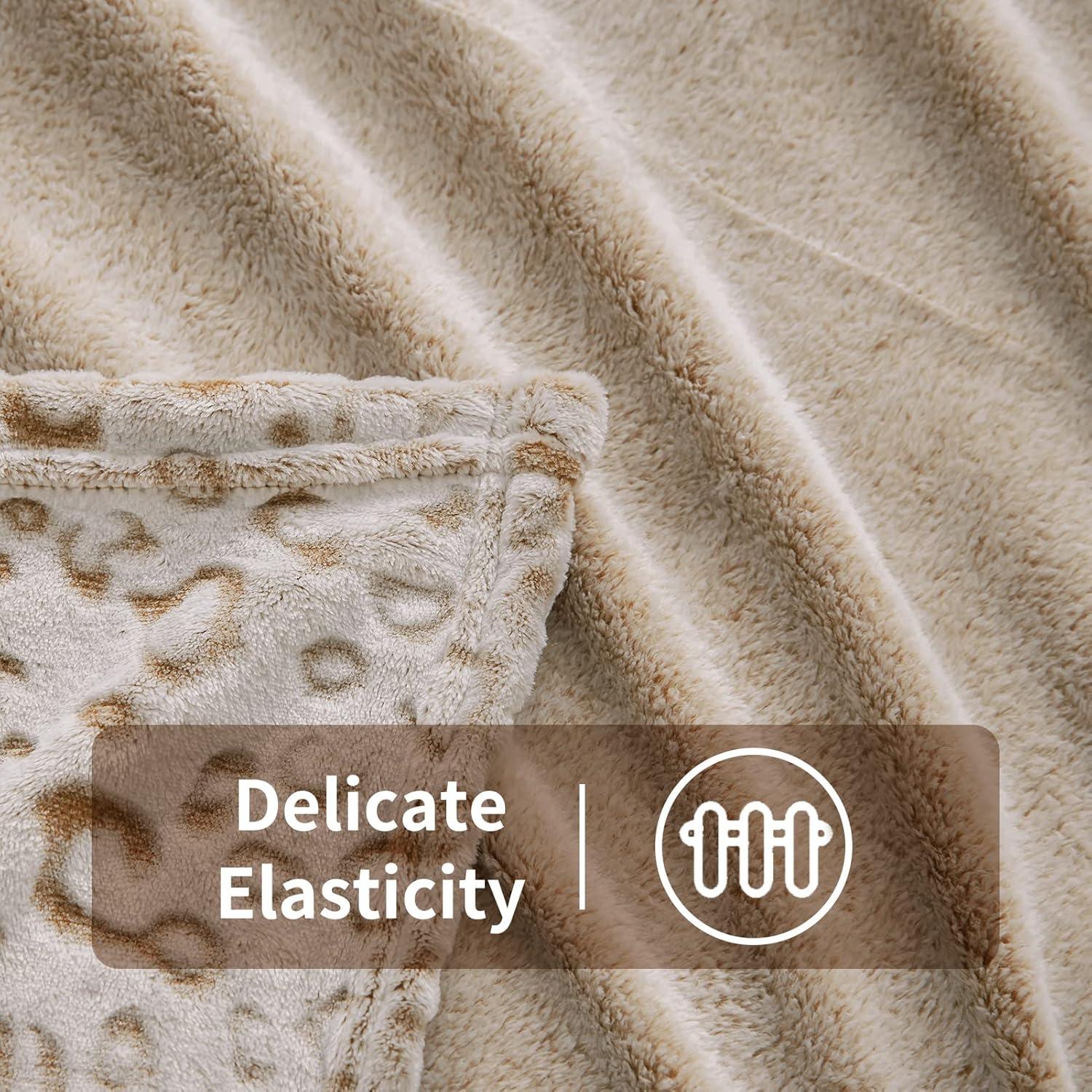 Manta de felpa 3D FY FIBER HOUSE Leopardo Marrón 127x152cm