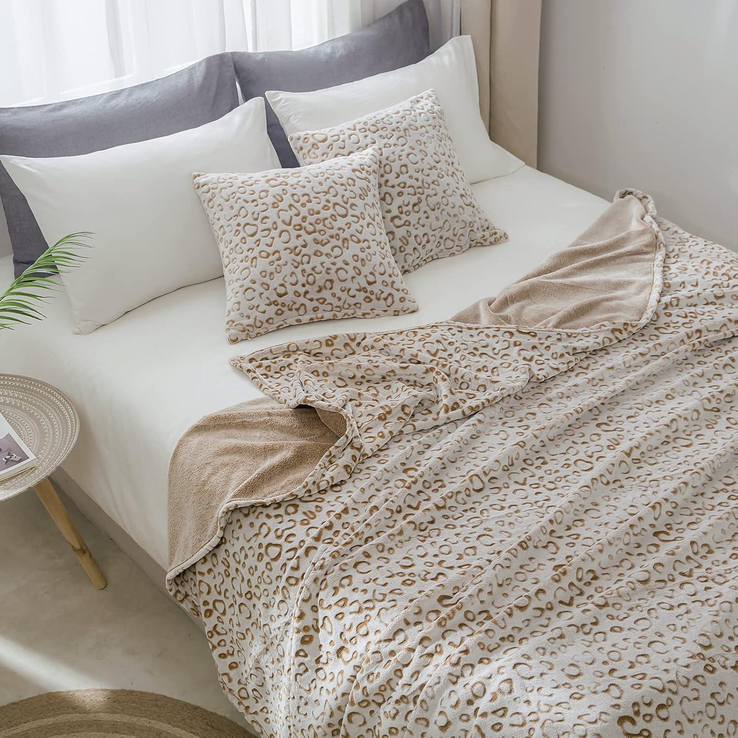 Manta de felpa 3D FY FIBER HOUSE Leopardo Marrón 127x152cm