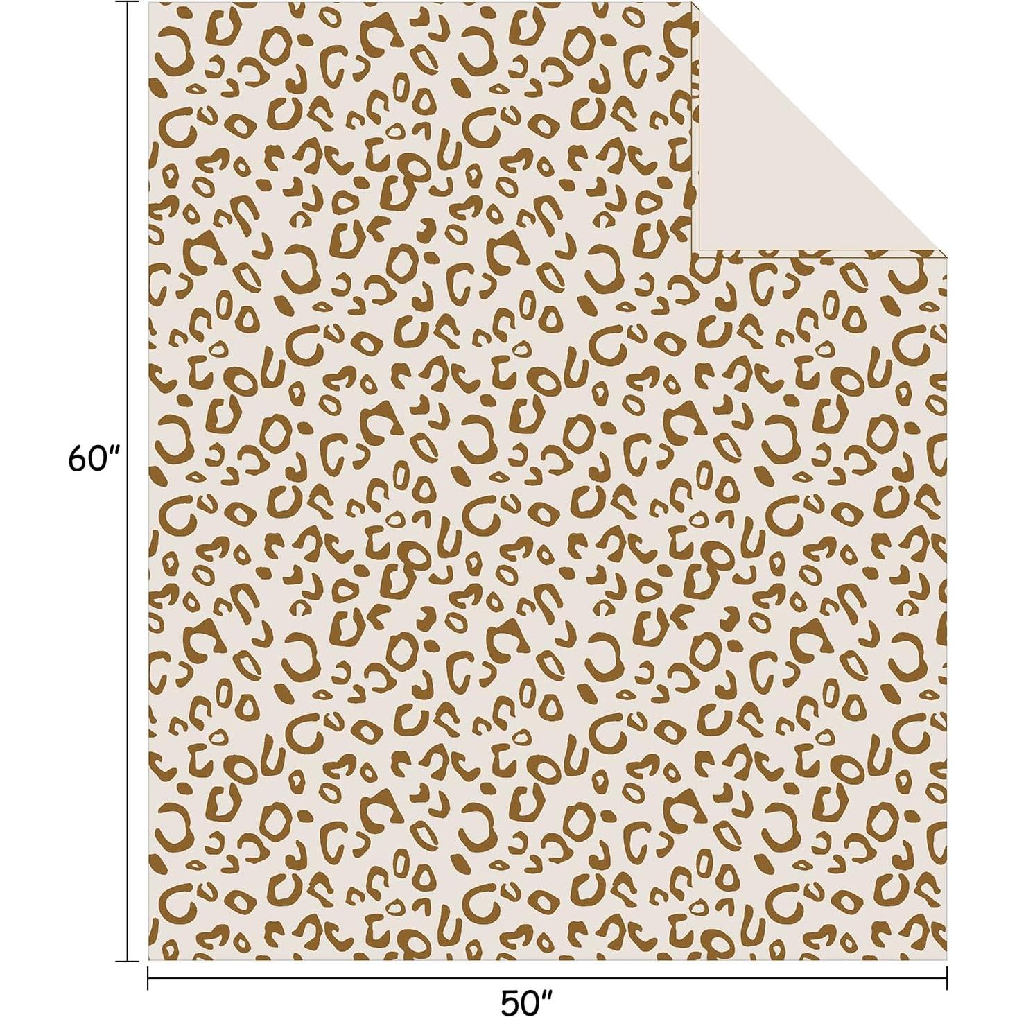 Manta de felpa 3D FY FIBER HOUSE Leopardo Marrón 127x152cm