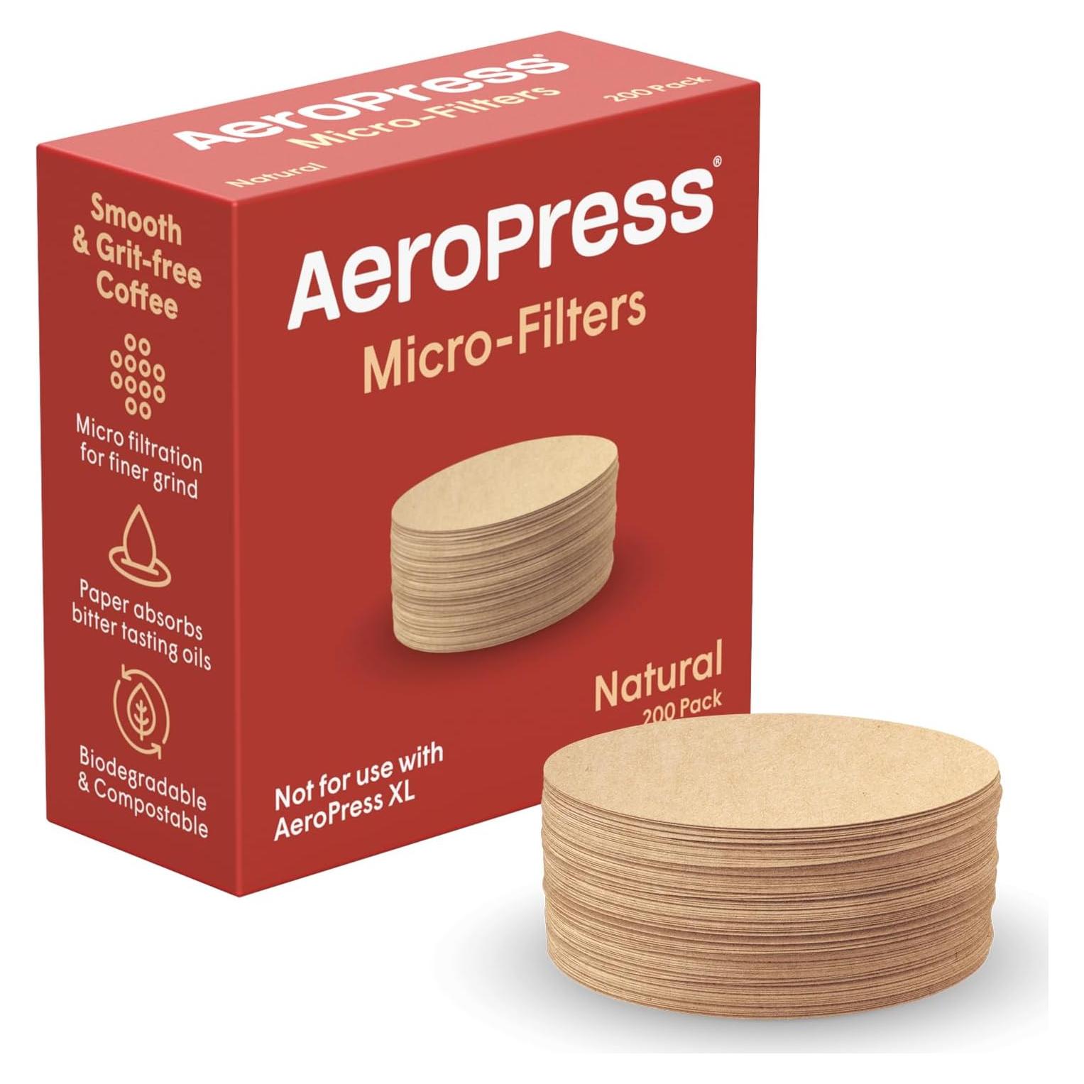 Microfiltros de papel AeroPress, 200 unidades, 6.35 cm