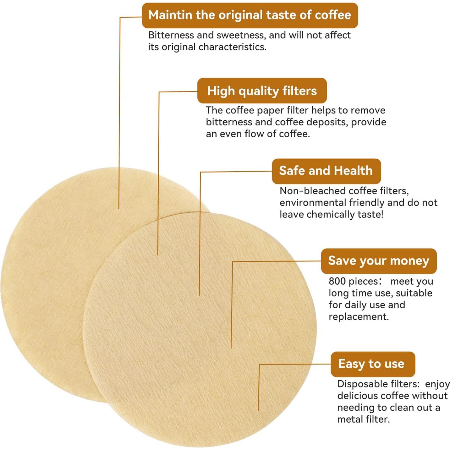 Filtros de Papel para Café Laicky 800 Piezas Sin Blanquear