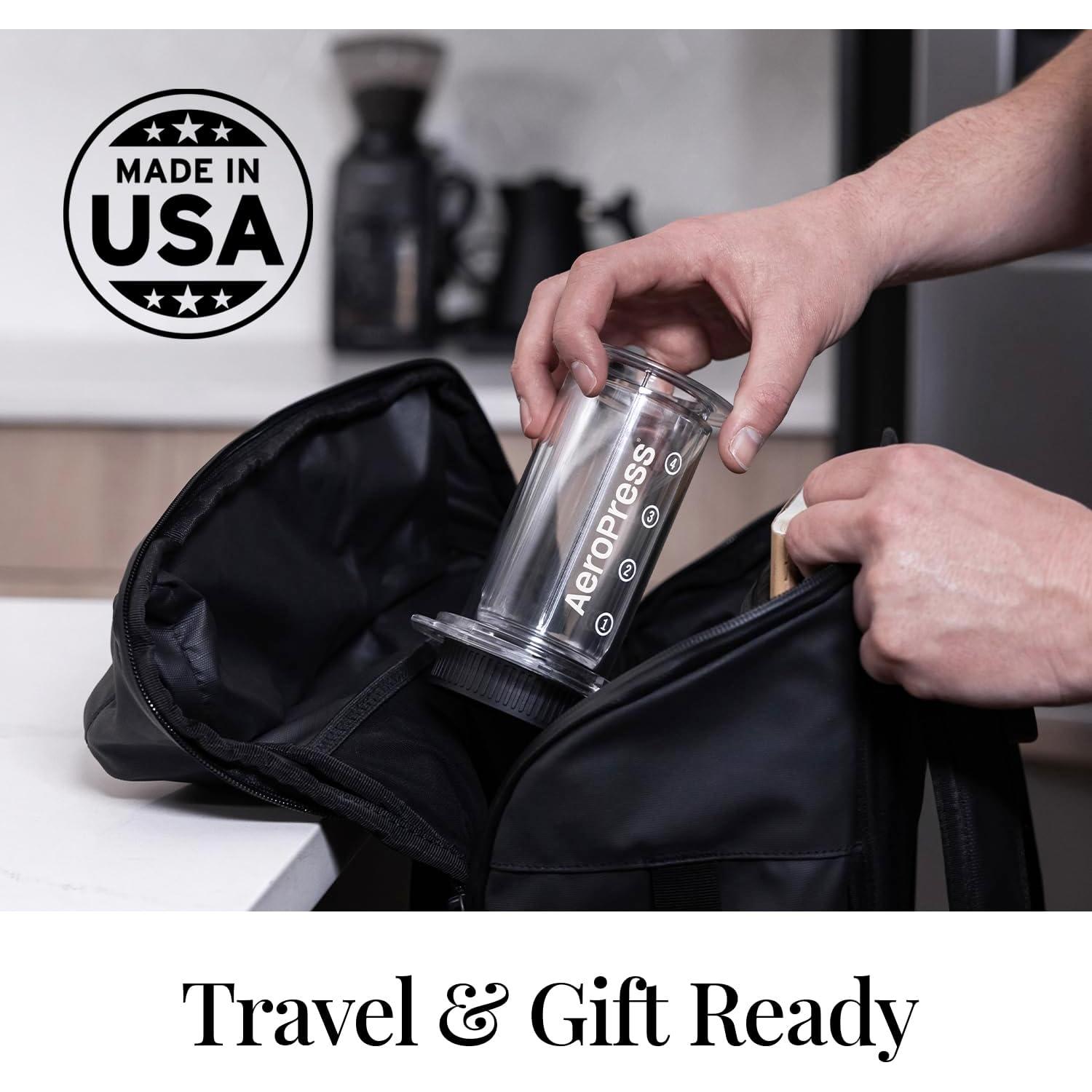 Cafetera AeroPress Clear 3 en 1 + Soporte Organizador