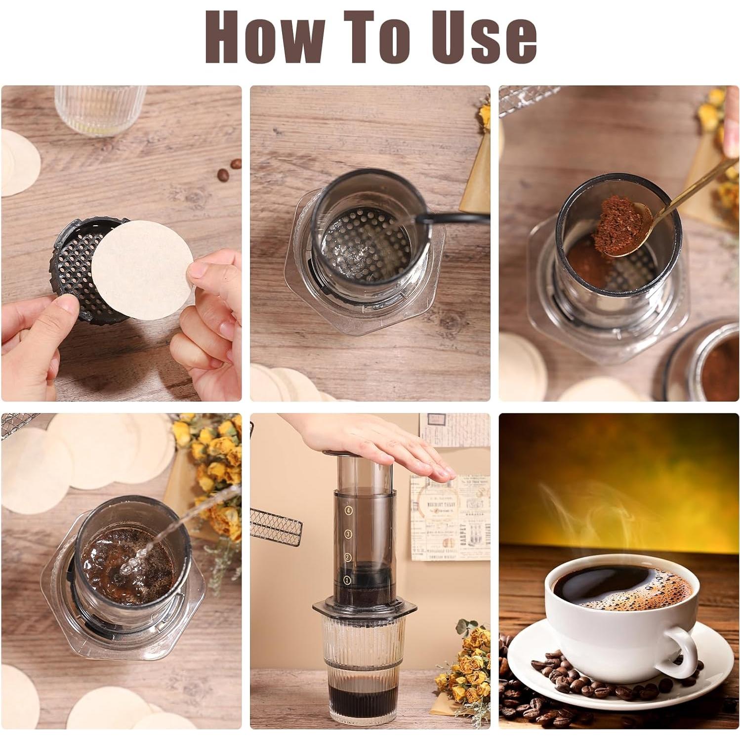 Filtros de Café Desechables Prudiut 600 Pcs 64mm Sin Blanquear