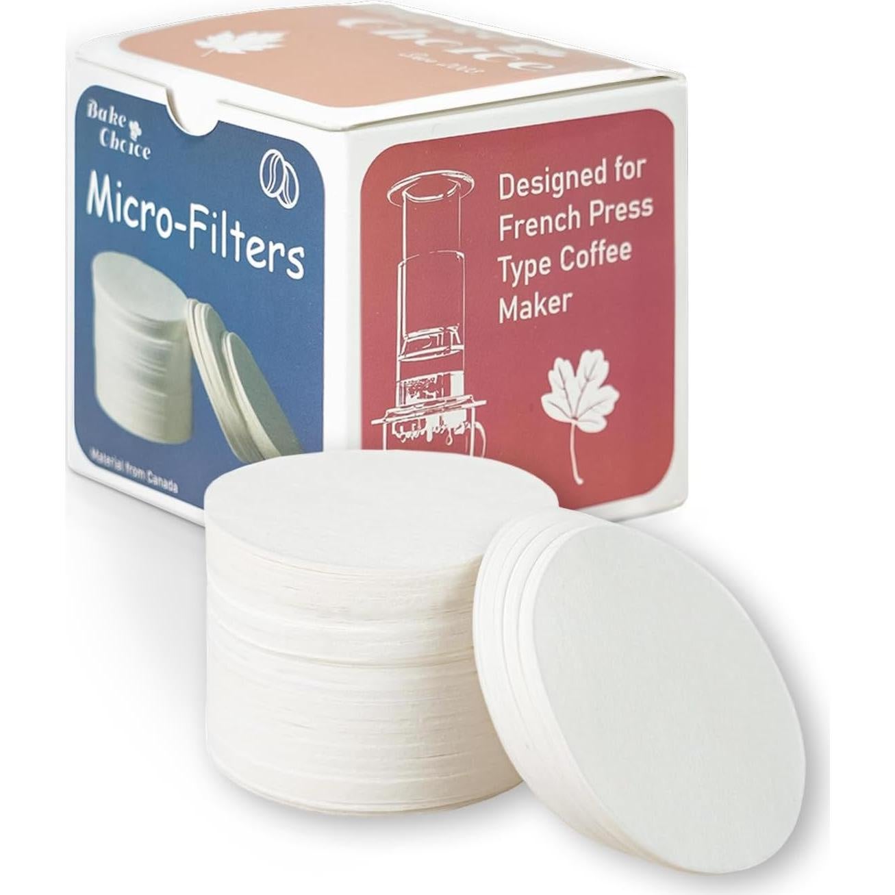 Filtros de papel desechables Bake Choice 500 unidades 6.35 cm