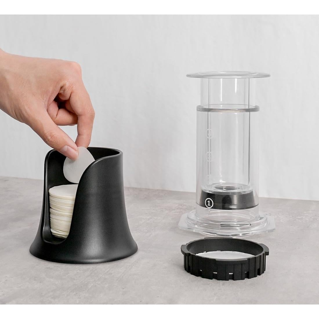 Soporte de Filtro de Café CAFEMASY con 350 Filtros 64mm