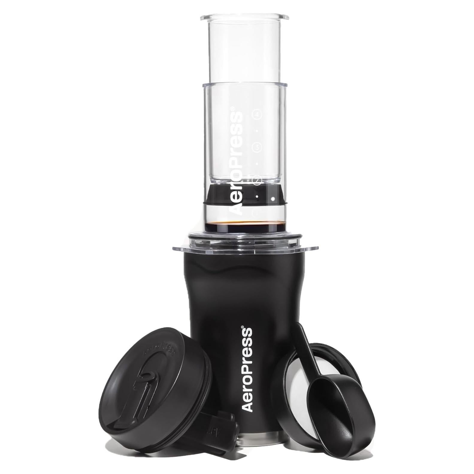 Cafetera Portátil AeroPress Go Plus 3 en 1 Negra 0.47L