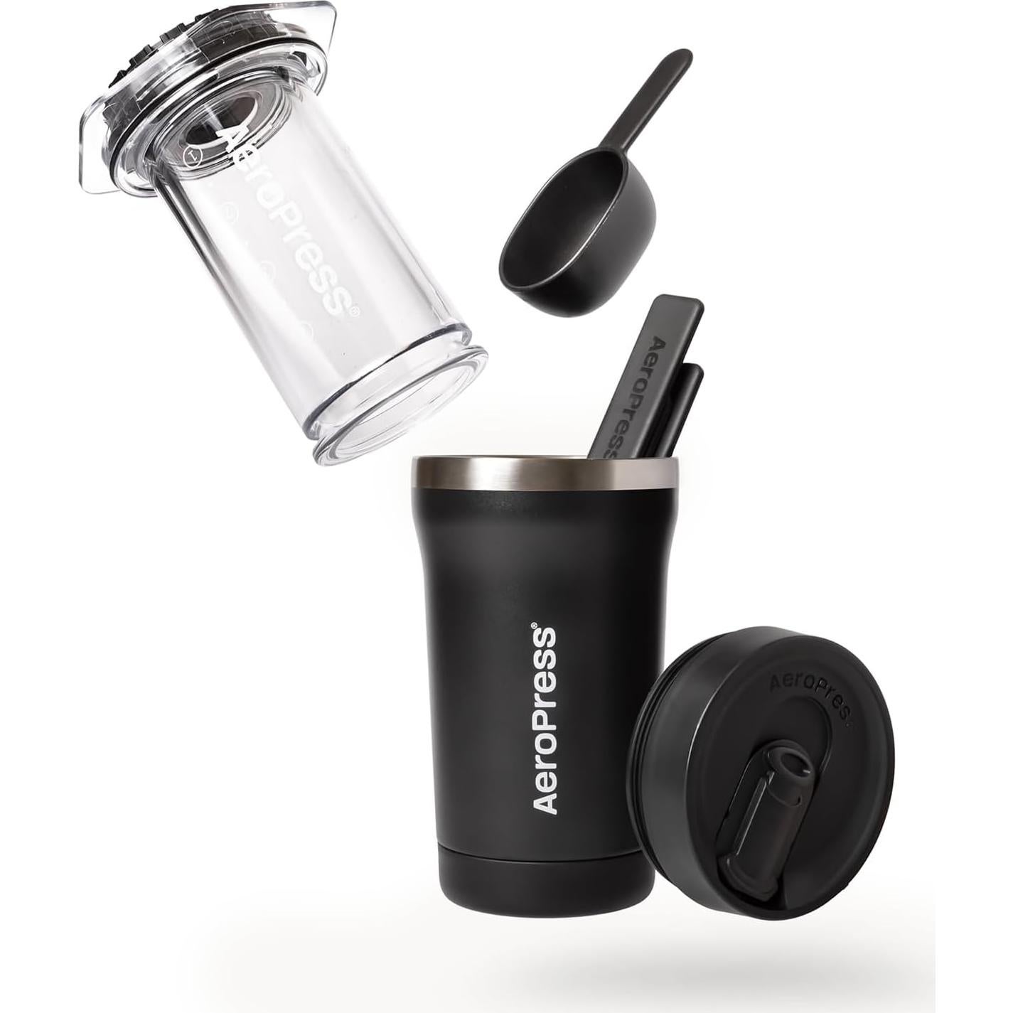 Cafetera Portátil AeroPress Go Plus 3 en 1 Negra 0.47L