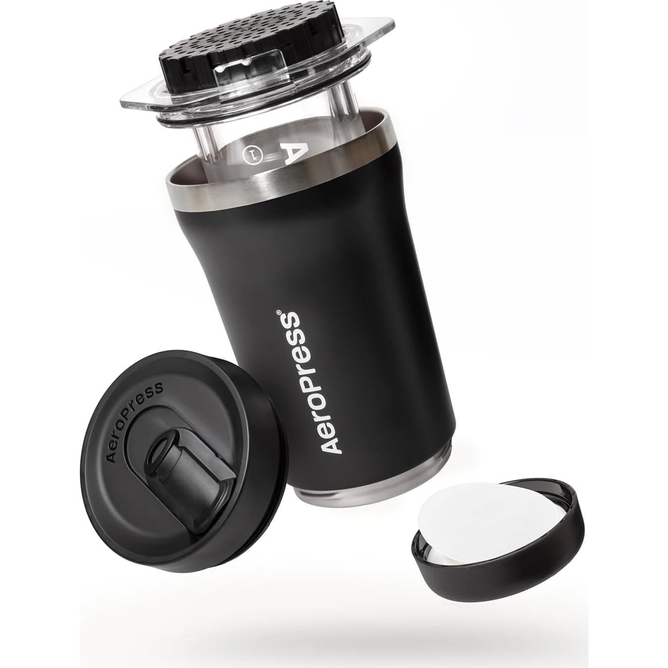 Cafetera Portátil AeroPress Go Plus 3 en 1 Negra 0.47L