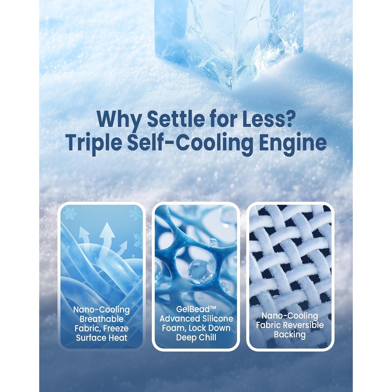 Edredón Refrigerante Queen blunique Z-gris oscuro claro