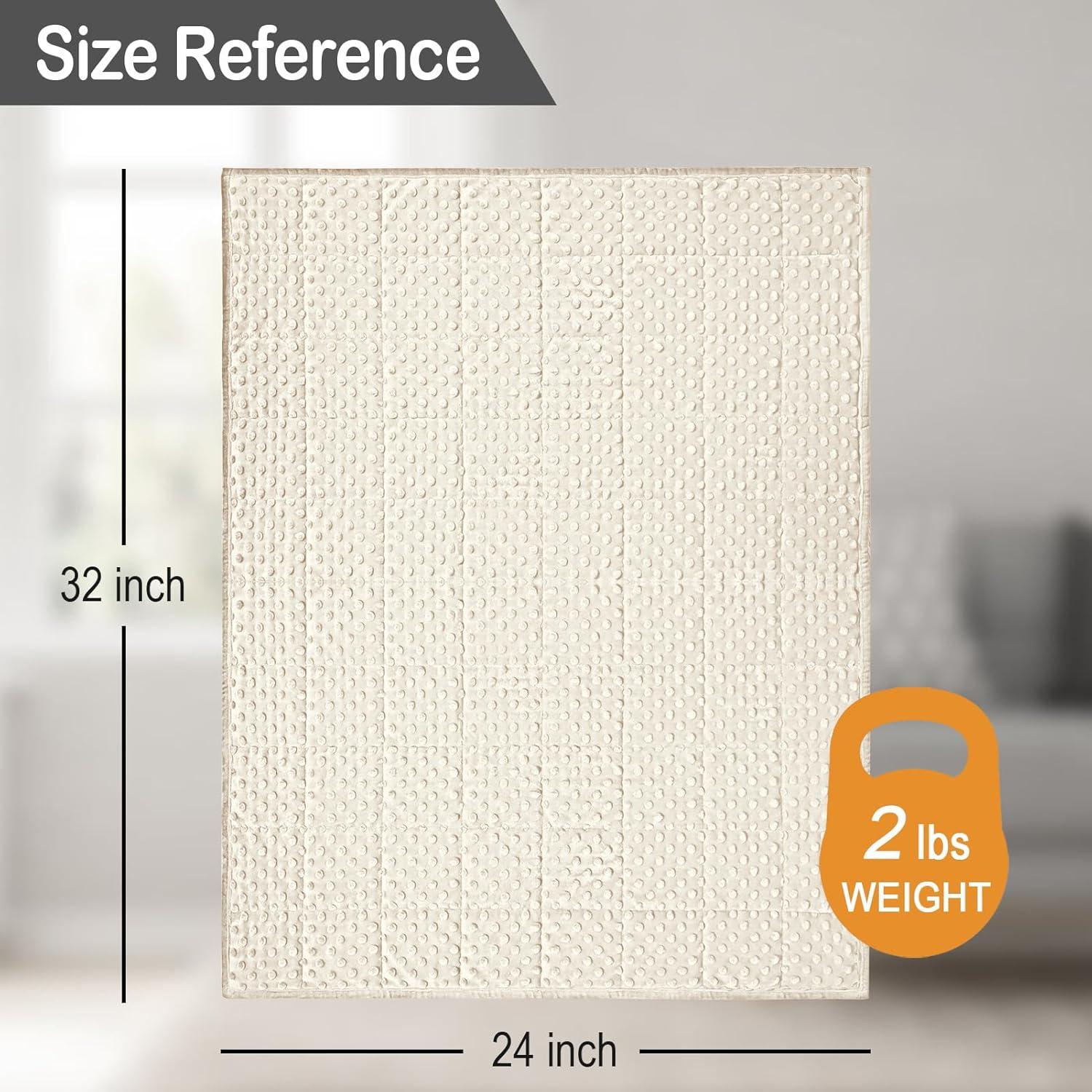 Manta con peso YUSRA 2.72kg 101.6x119.4cm marfil terciopelo