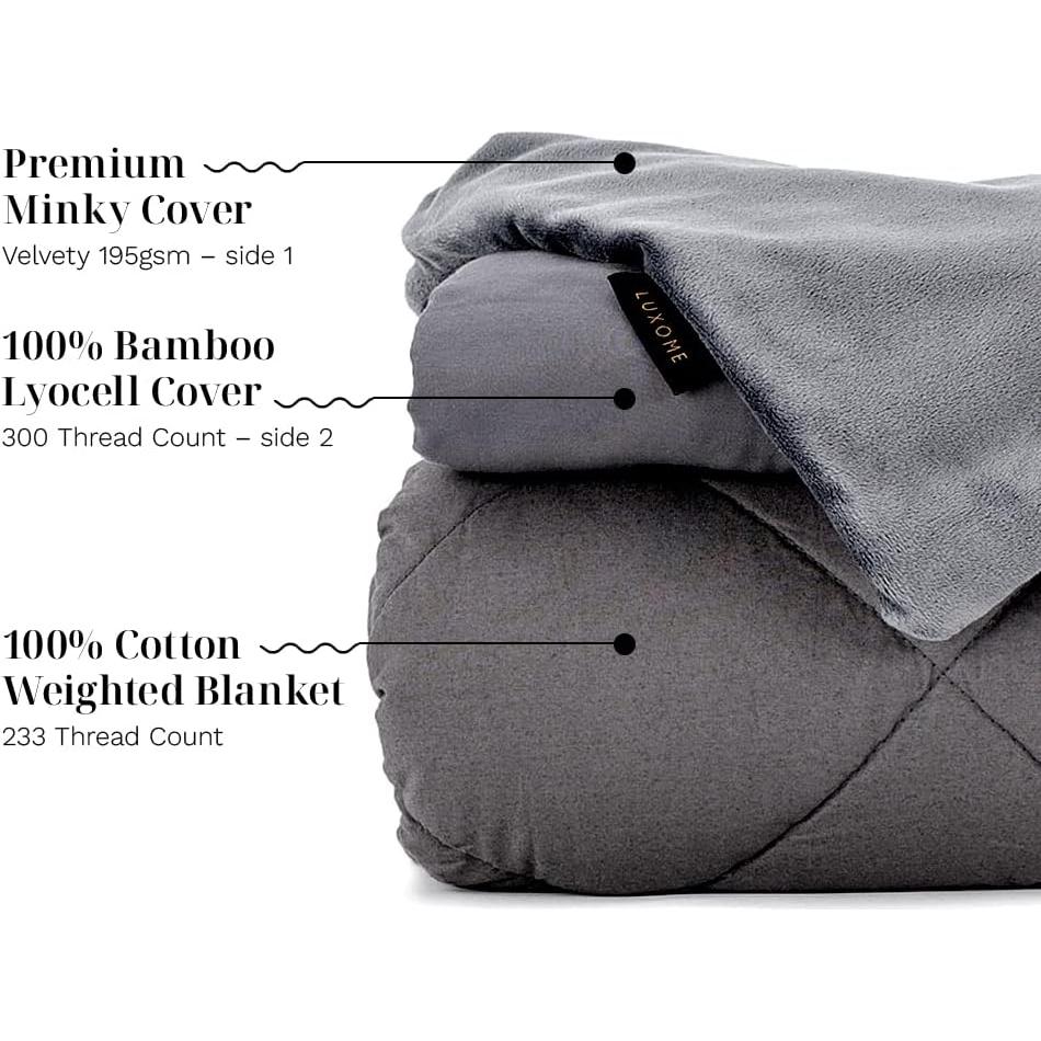 Manta con Peso LUXOME 152x203 cm 8.16 kg Reversible Gris