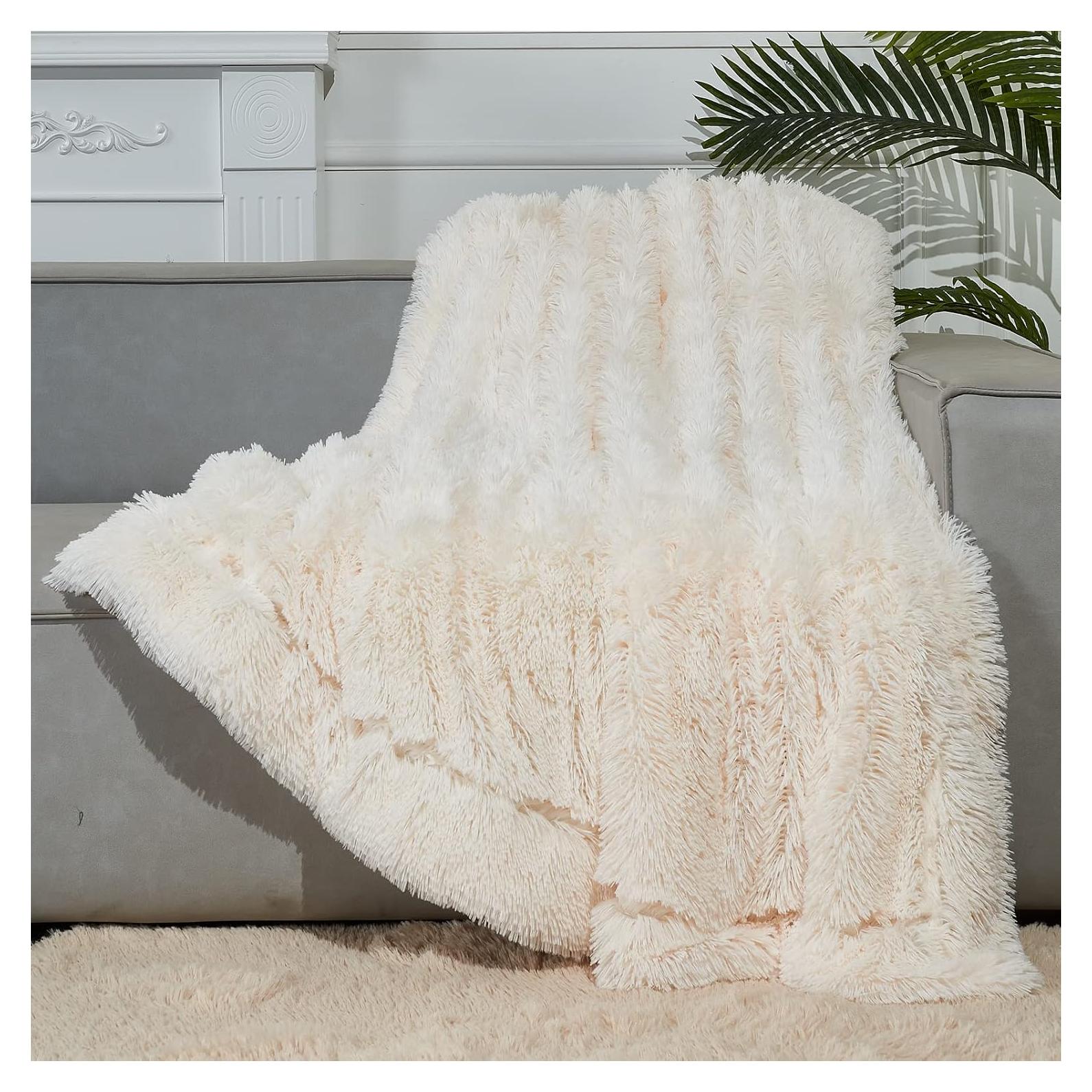 Manta de Piel Sintética GONAAP Marfil 127x152 cm Suave