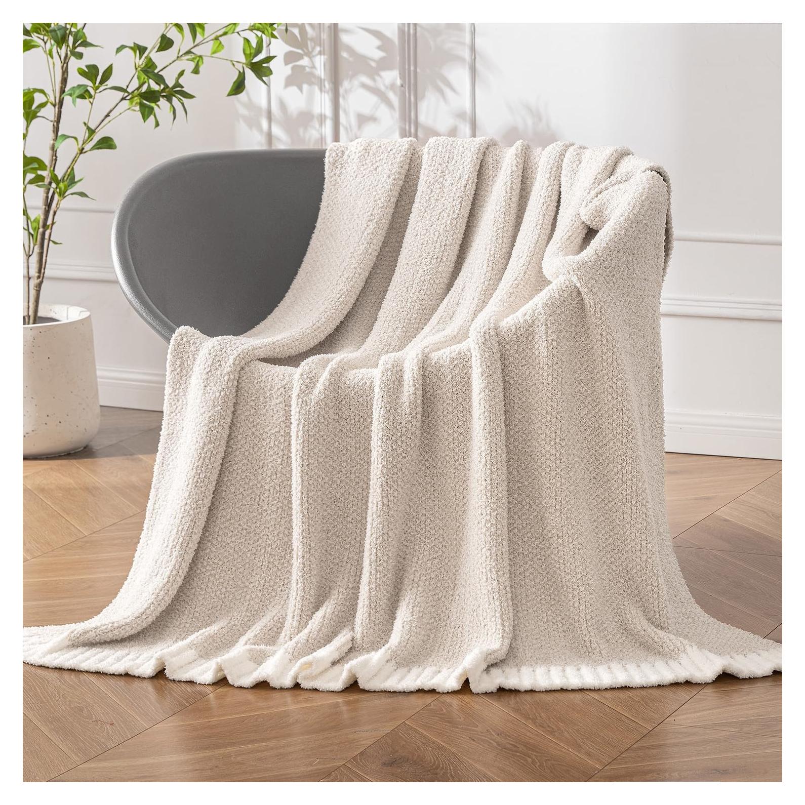 Manta de Lanzar MIULEE Crema 127x152 cm Microfibra Suave