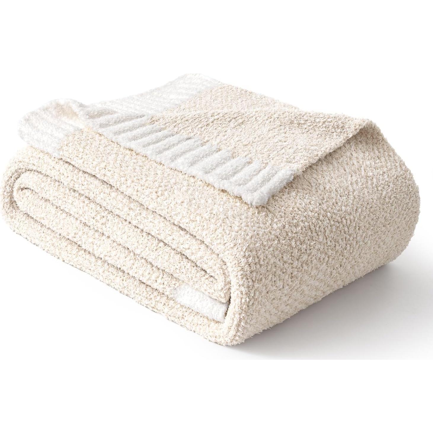 Manta de Lanzar MIULEE Crema 127x152 cm Microfibra Suave