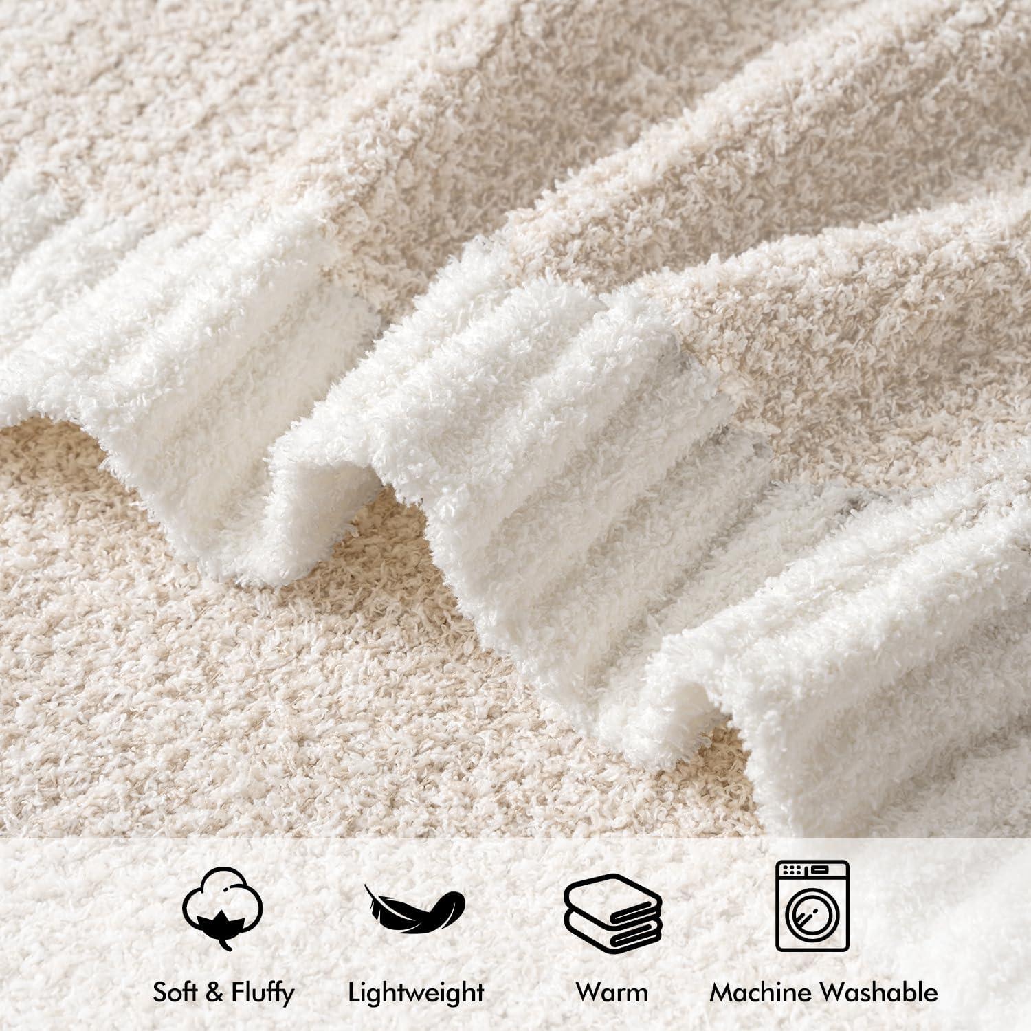 Manta de Lanzar MIULEE Crema 127x152 cm Microfibra Suave